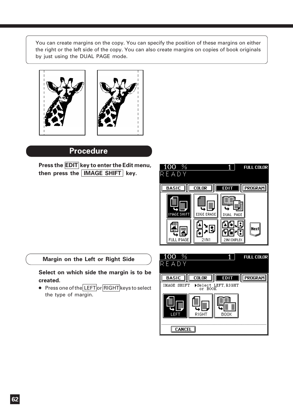 Image shift copying | Lanier DIGITAL COLOR PRINTER/COPIER 5722 User Manual | Page 65 / 173