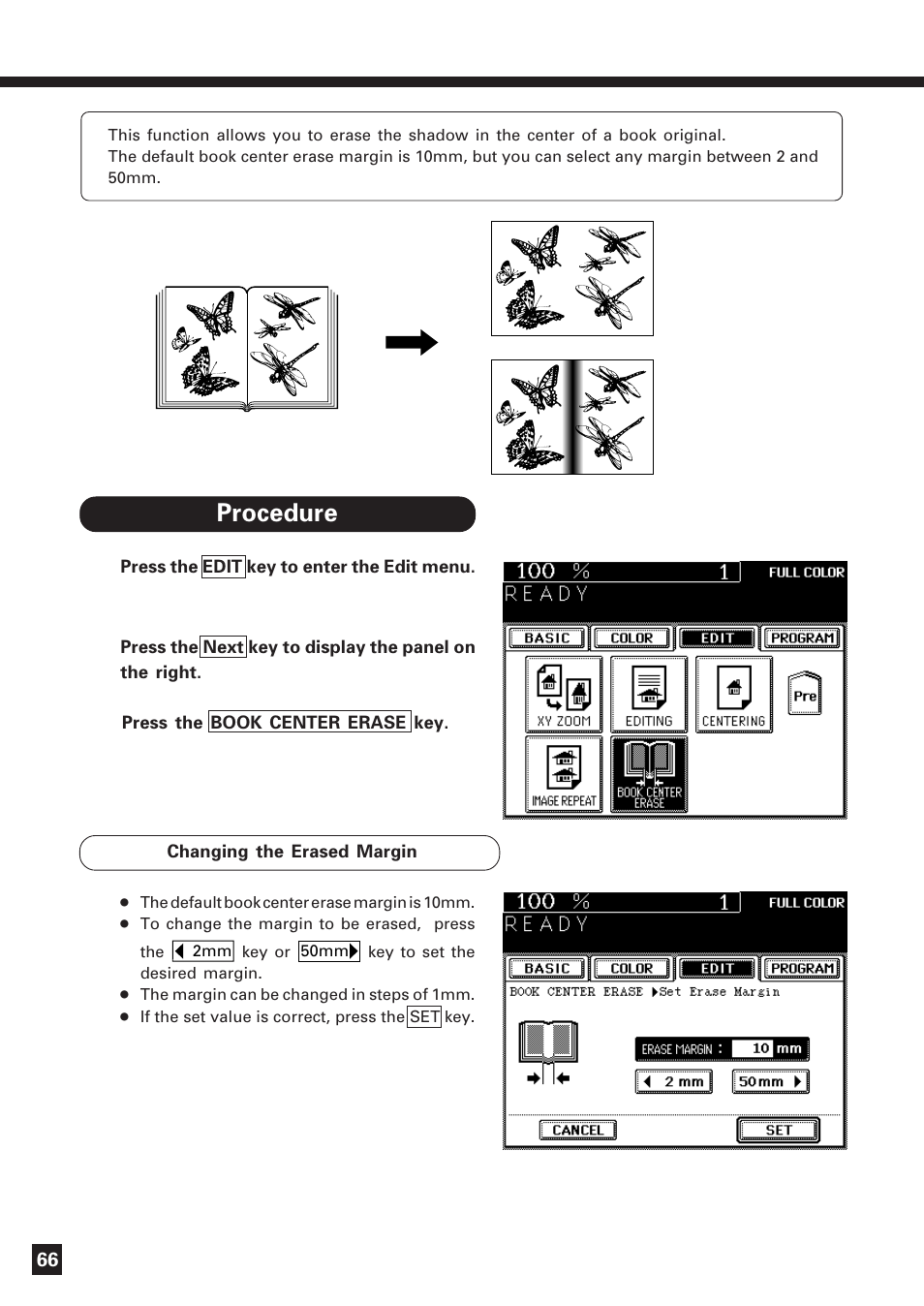 Book center erase | Lanier DIGITAL COLOR PRINTER/COPIER 5722 User Manual | Page 69 / 173