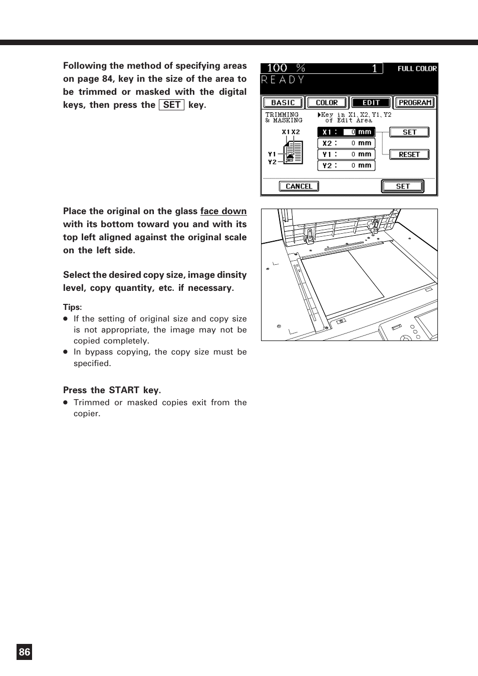 Trimming/masking (cont.) | Lanier DIGITAL COLOR PRINTER/COPIER 5722 User Manual | Page 89 / 173