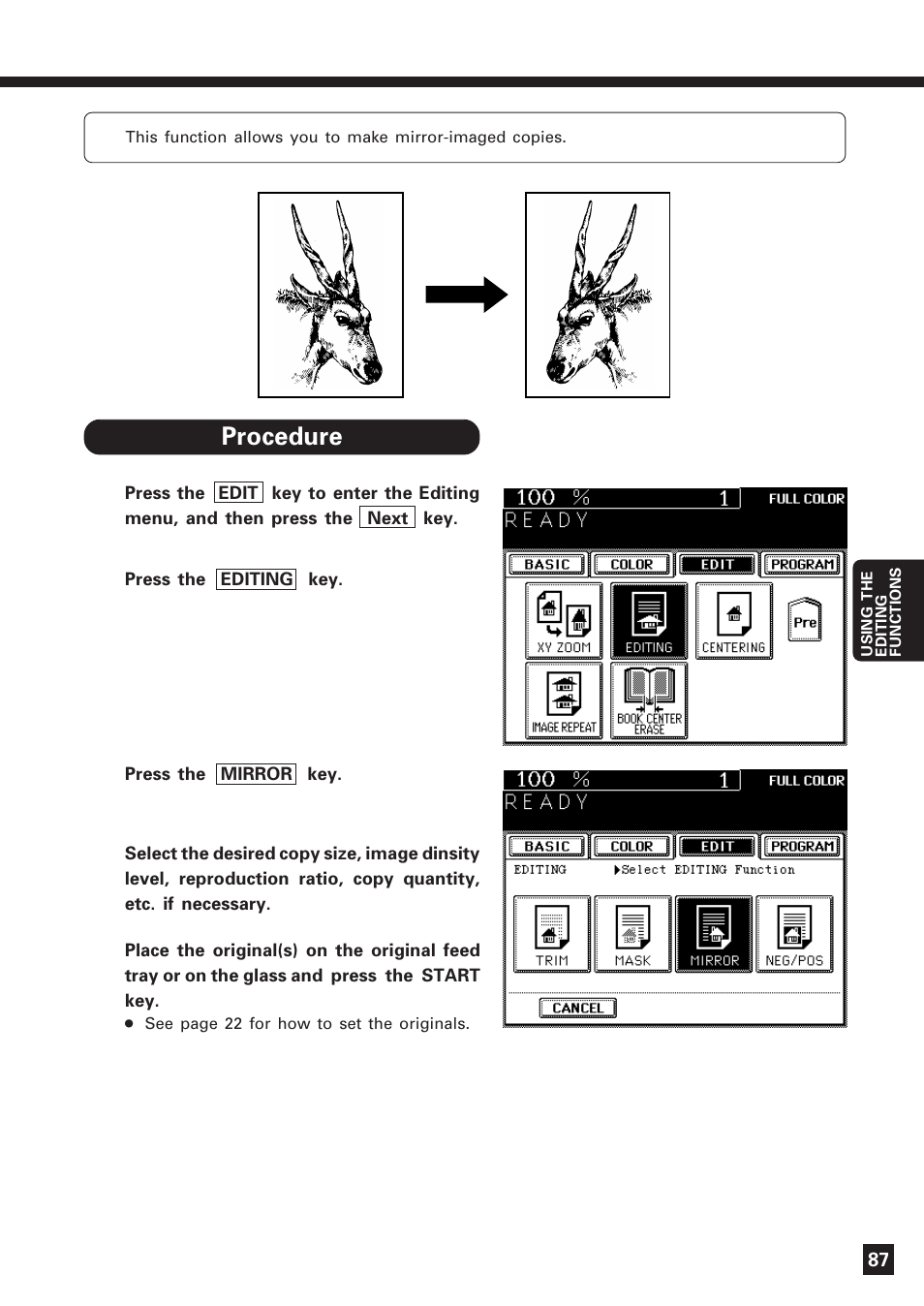 Mirror image | Lanier DIGITAL COLOR PRINTER/COPIER 5722 User Manual | Page 90 / 173