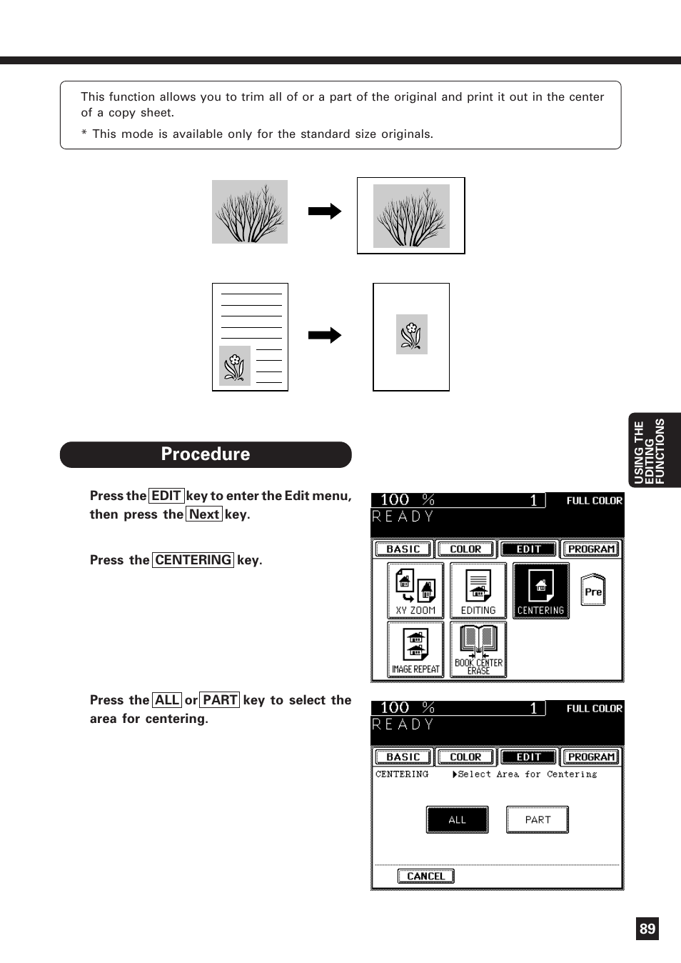 Centering | Lanier DIGITAL COLOR PRINTER/COPIER 5722 User Manual | Page 92 / 173