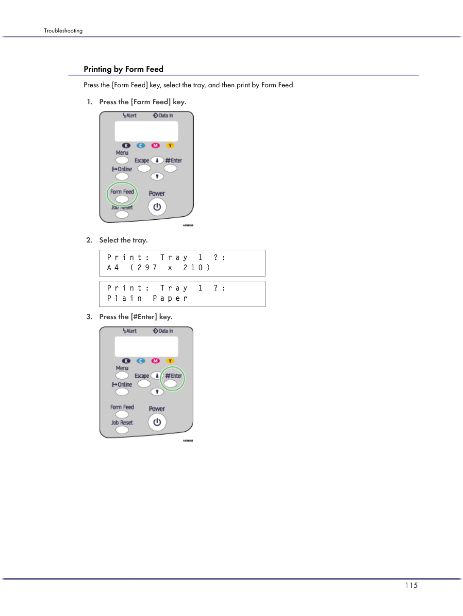 Printing by form feed | Lanier GX5050 User Manual | Page 118 / 279