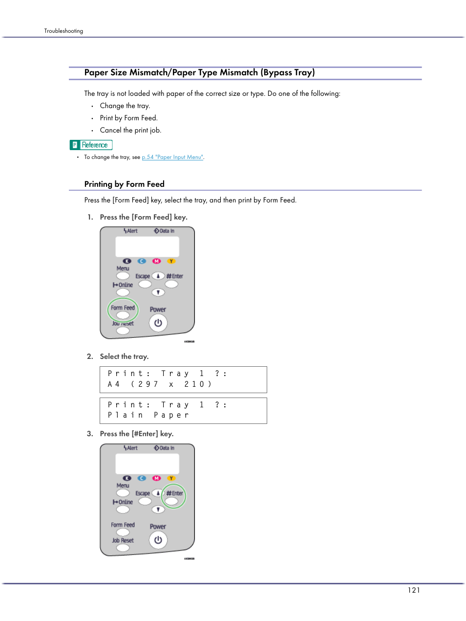 Printing by form feed | Lanier GX5050 User Manual | Page 124 / 279