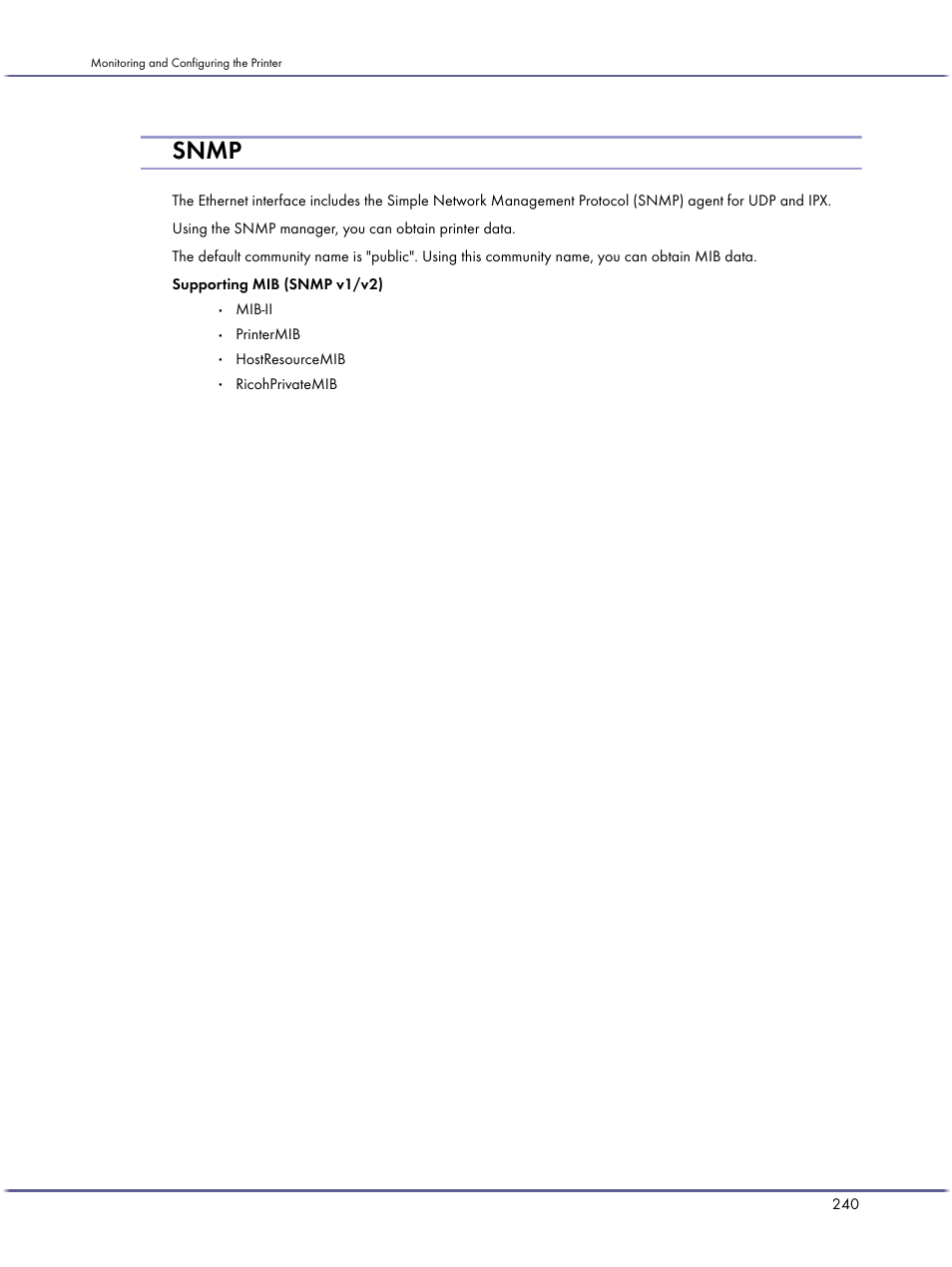 Snmp | Lanier GX5050 User Manual | Page 243 / 279