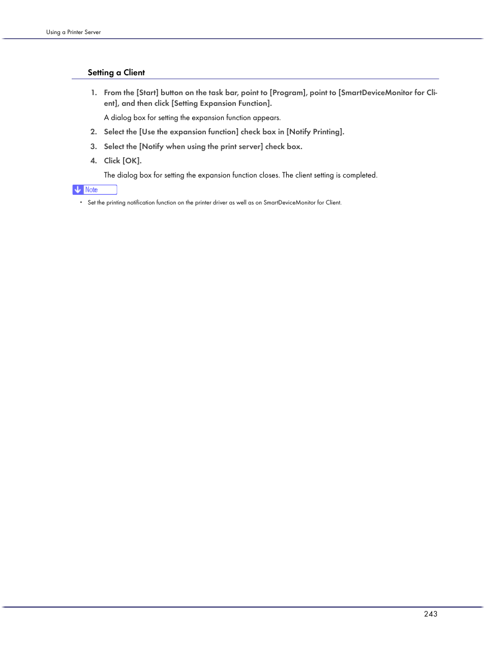 Setting a client | Lanier GX5050 User Manual | Page 246 / 279