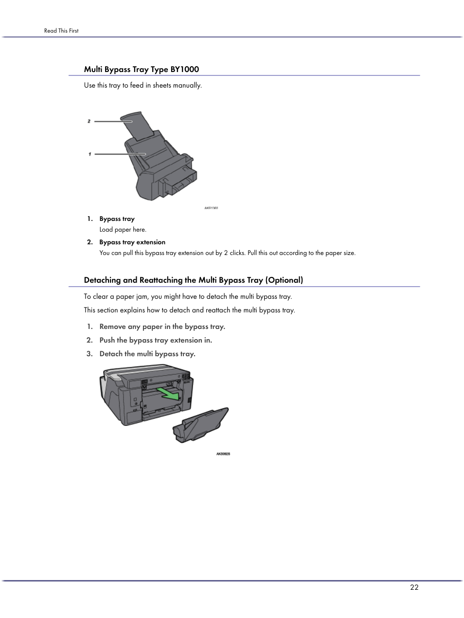 Multi bypass tray type by1000 | Lanier GX5050 User Manual | Page 25 / 279