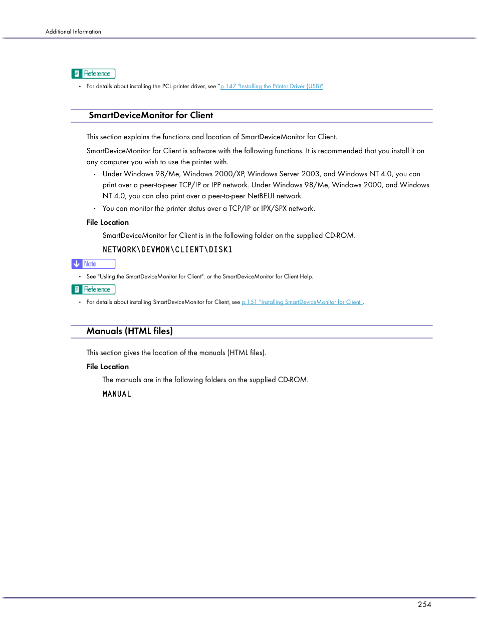 Smartdevicemonitor for client, Manuals (html files) | Lanier GX5050 User Manual | Page 257 / 279