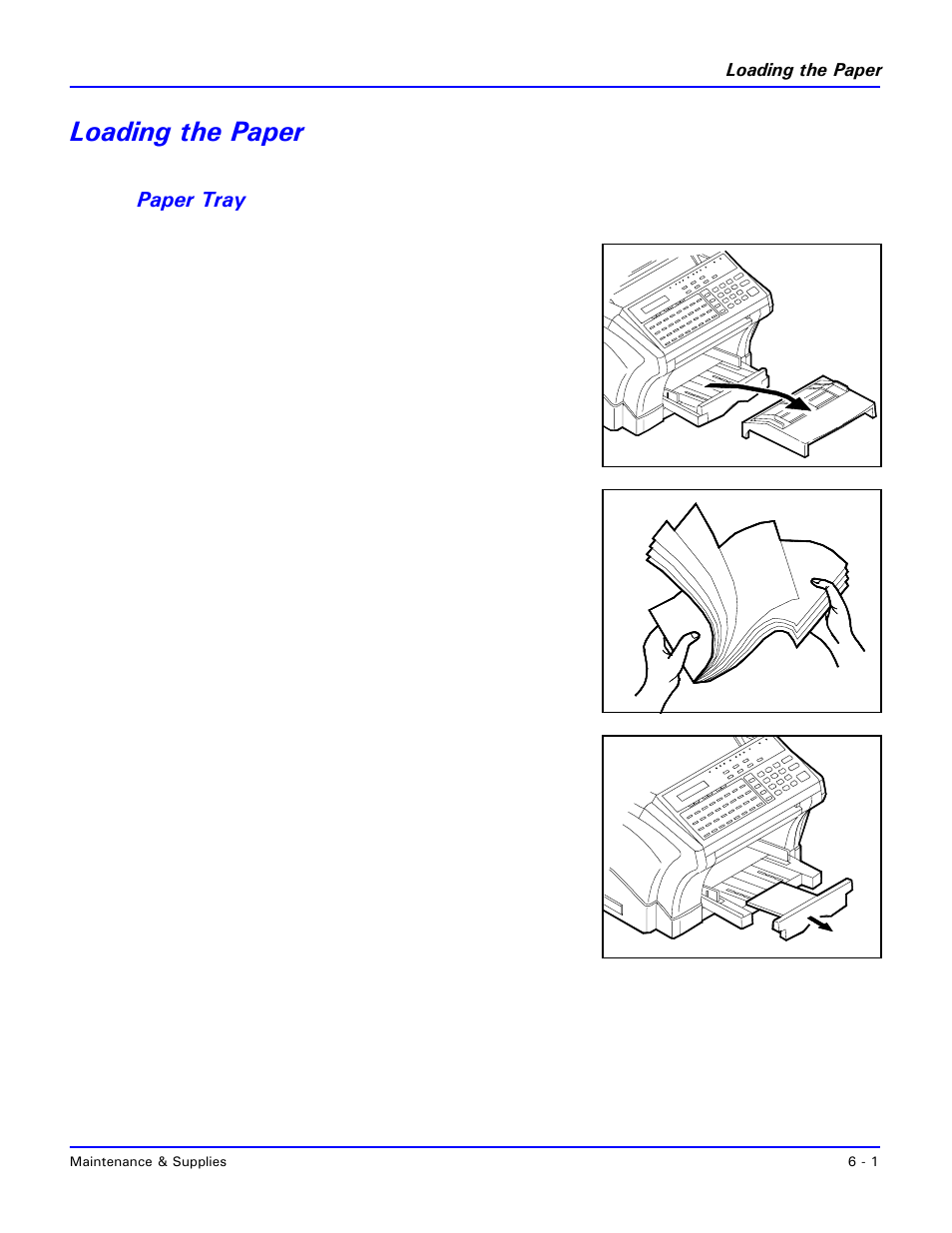 Loading the paper, Paper tray, Loading the paper -1 | Paper tray -1 | Lanier 2001 User Manual | Page 137 / 210