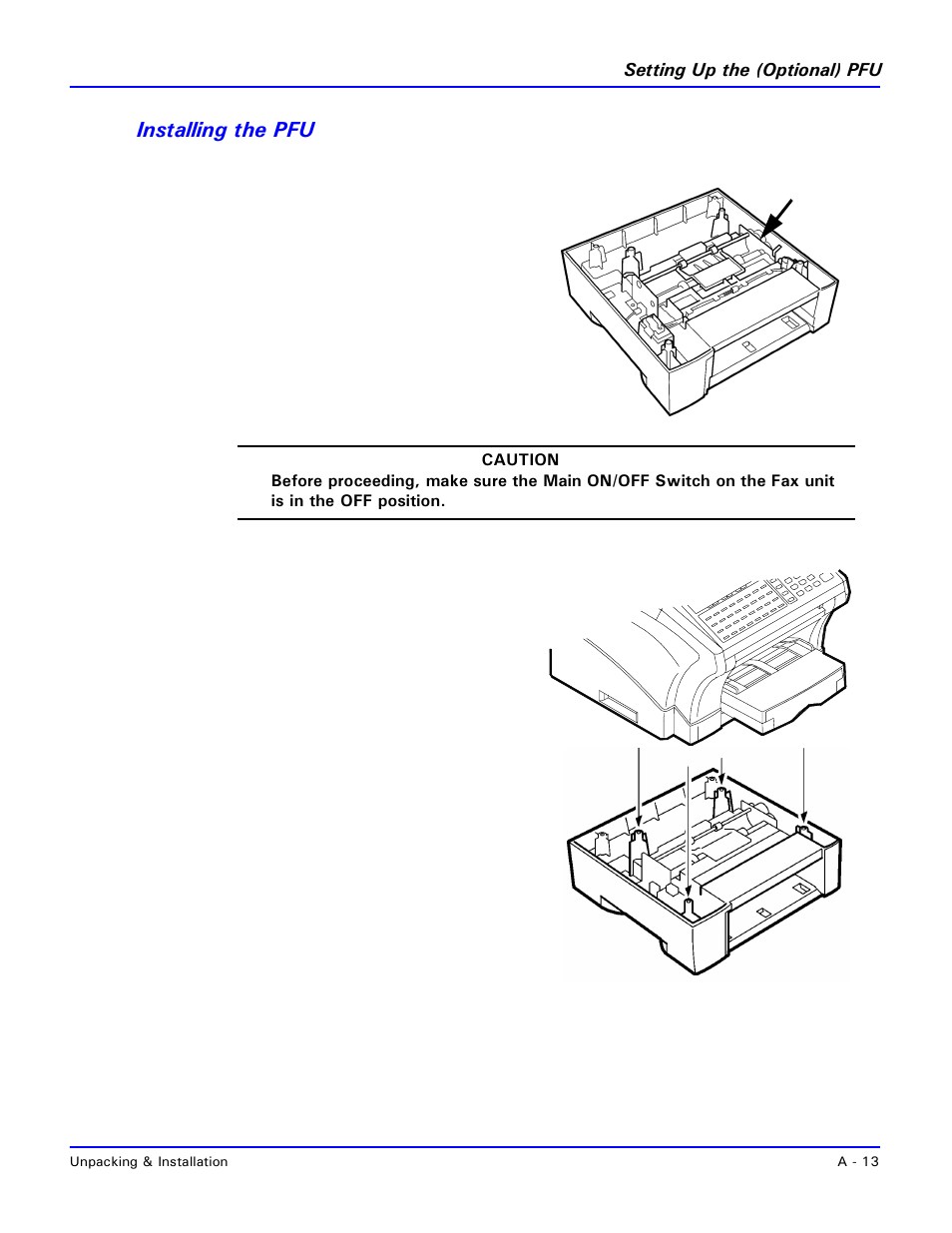 Installing the pfu | Lanier 2001 User Manual | Page 183 / 210