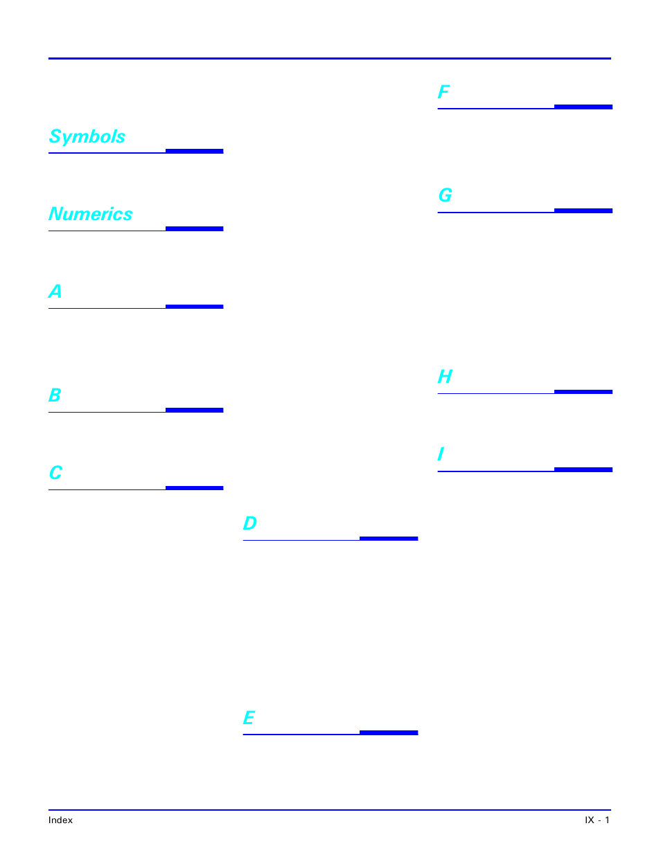 Symbols, Numerics | Lanier 2001 User Manual | Page 205 / 210