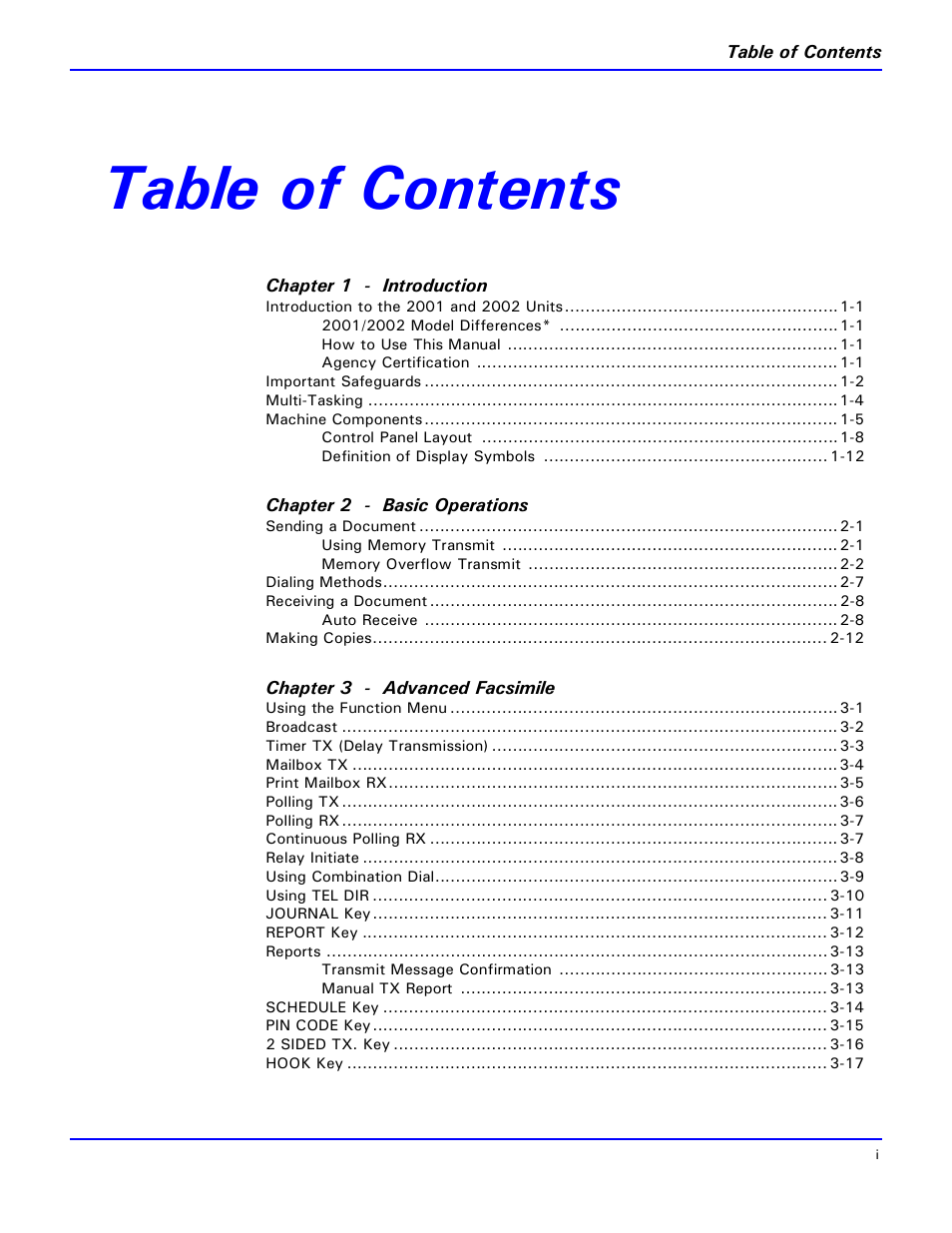 Lanier 2001 User Manual | Page 3 / 210