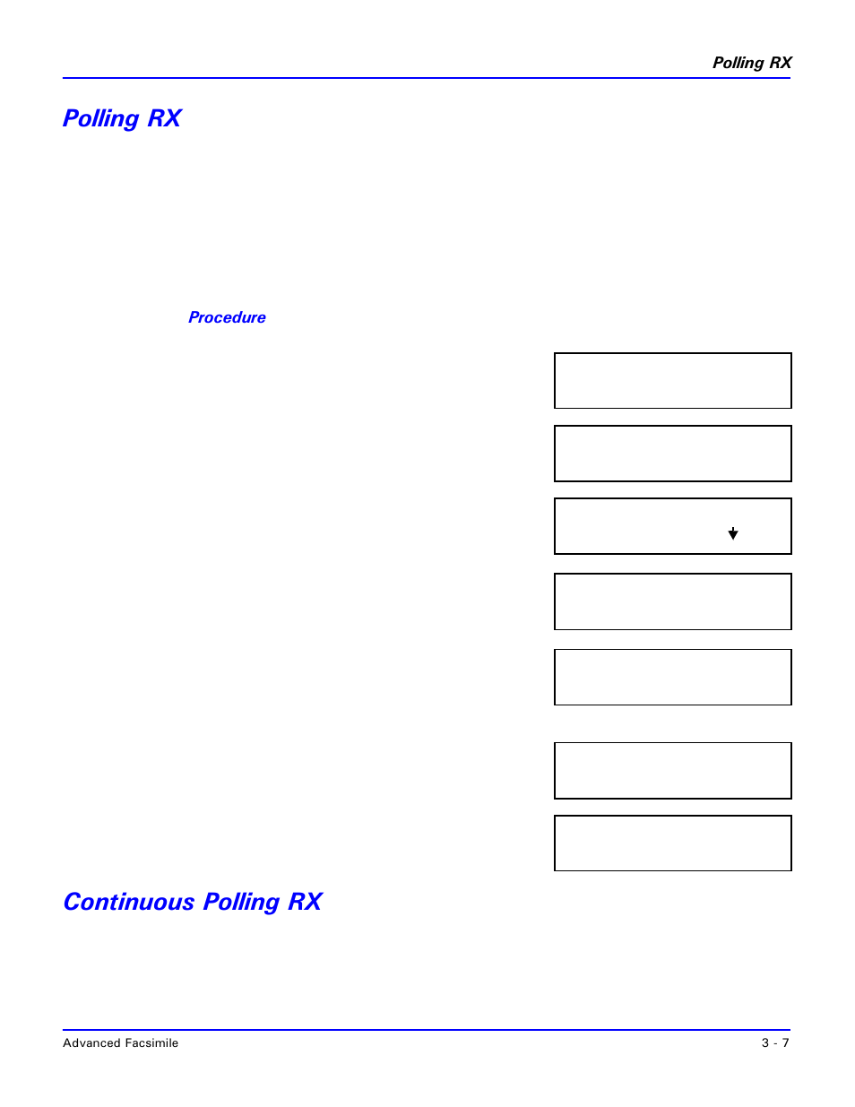 Polling rx, Continuous polling rx, Polling rx -7 continuous polling rx -7 | Lanier 2001 User Manual | Page 47 / 210
