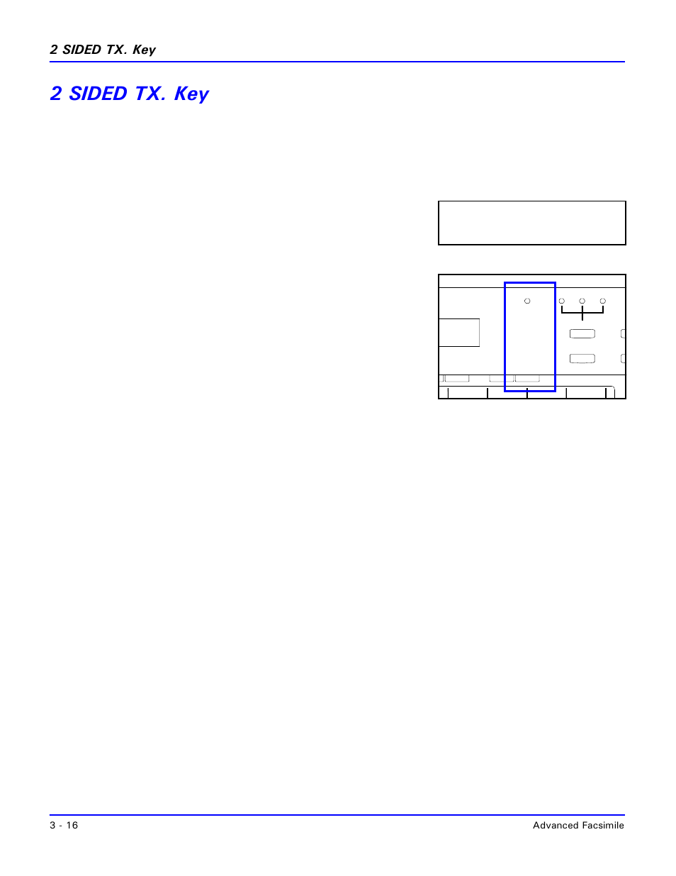 2 sided tx. key, 2 sided tx. key -16 | Lanier 2001 User Manual | Page 56 / 210