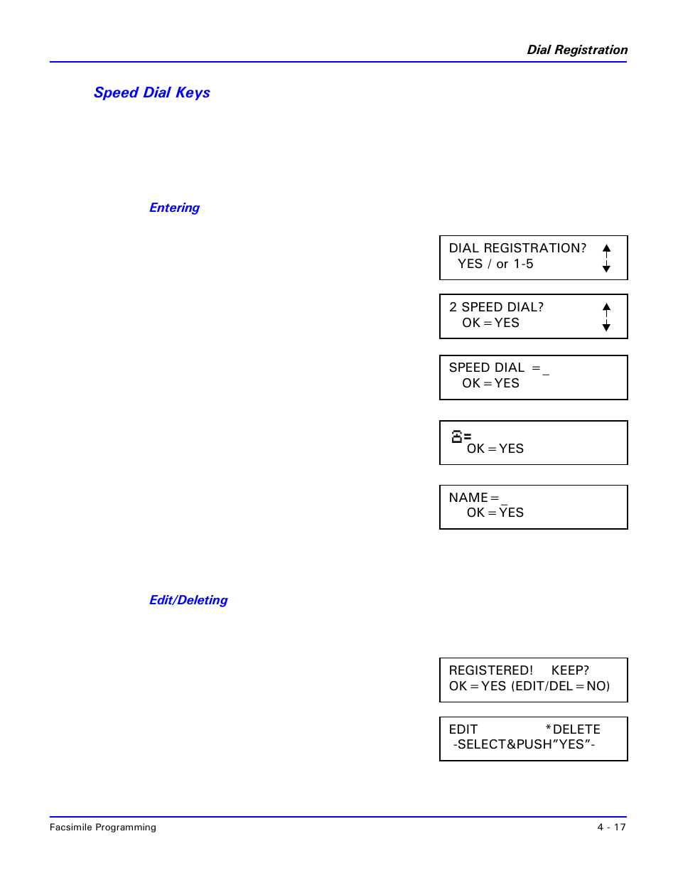 Speed dial keys, Speed dial keys -17 | Lanier 2001 User Manual | Page 77 / 210