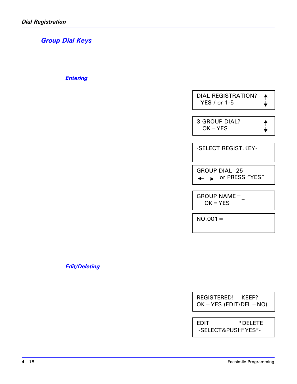 Group dial keys, Group dial keys -18 | Lanier 2001 User Manual | Page 78 / 210