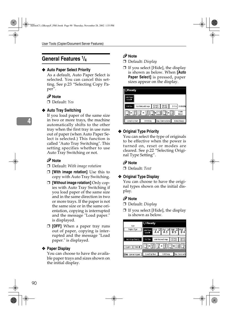 General features | Lanier LD 035 User Manual | Page 105 / 135