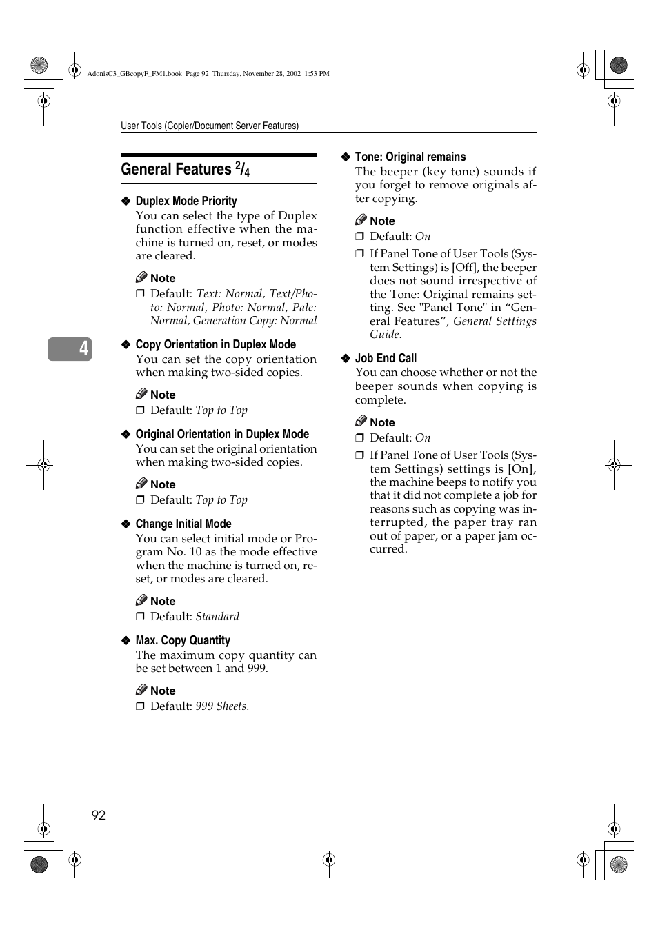 General features | Lanier LD 035 User Manual | Page 107 / 135
