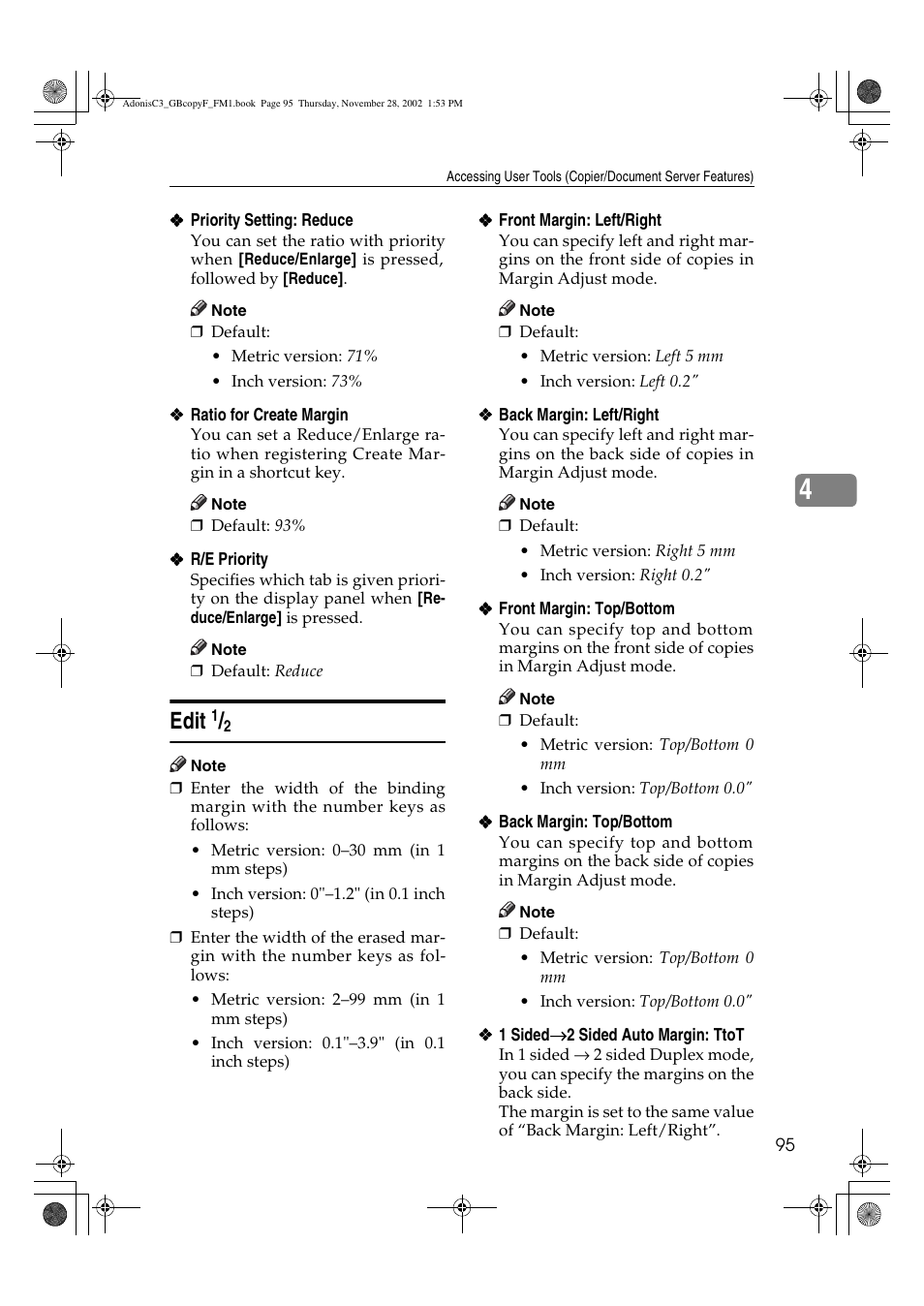 Edit | Lanier LD 035 User Manual | Page 110 / 135