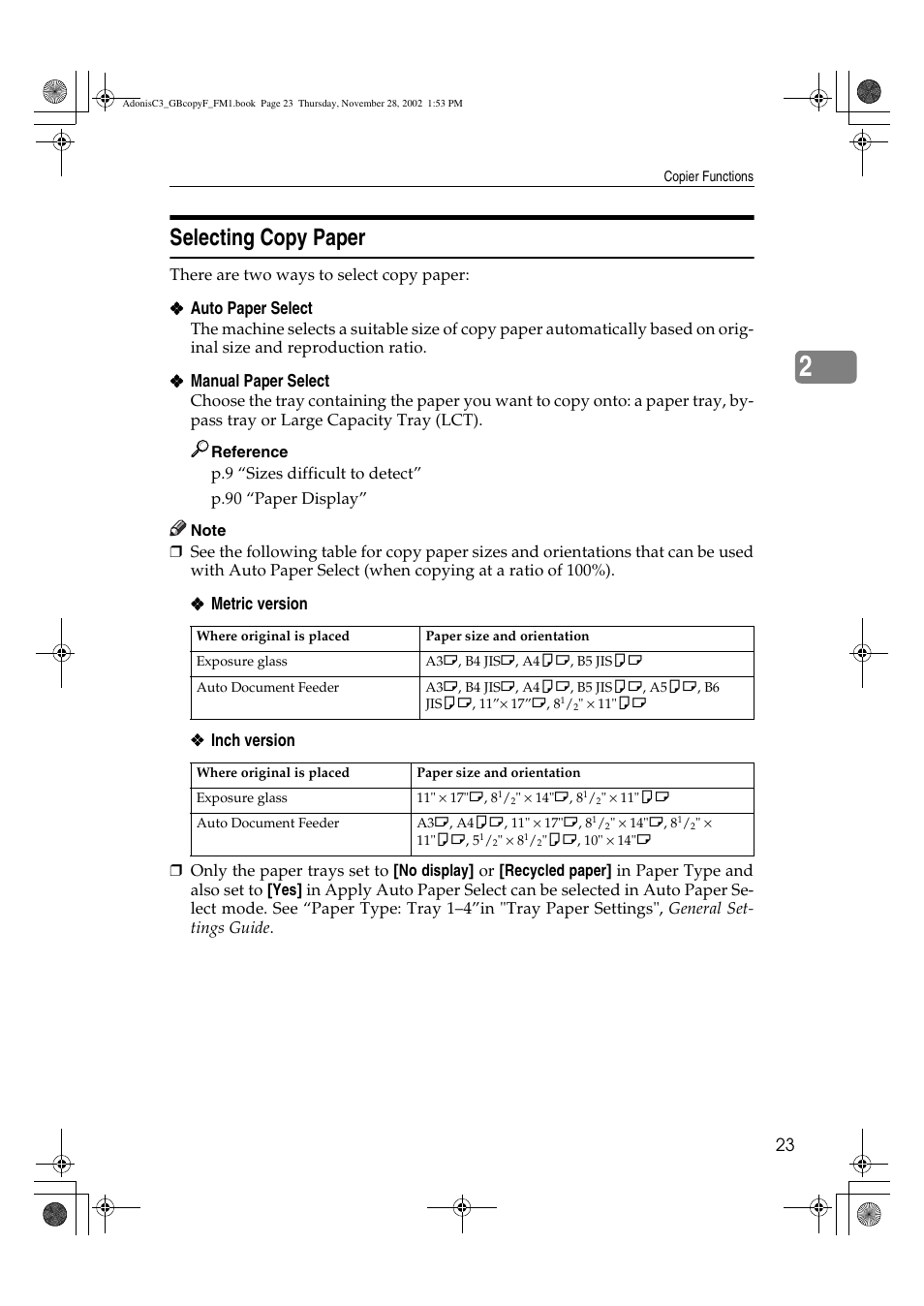 Selecting copy paper | Lanier LD 035 User Manual | Page 38 / 135