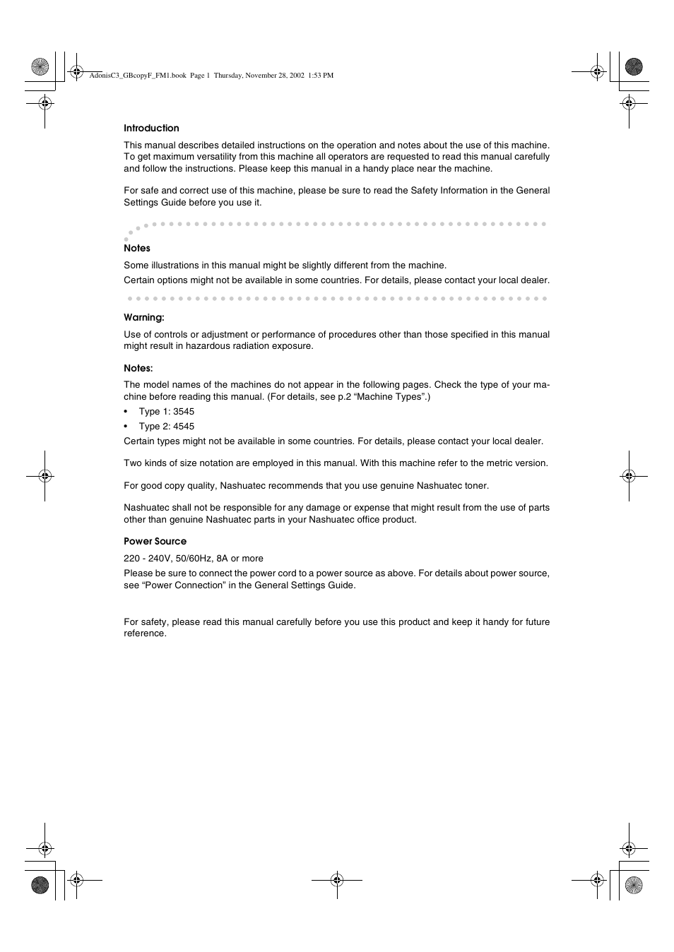 Lanier LD 035 User Manual | Page 4 / 135