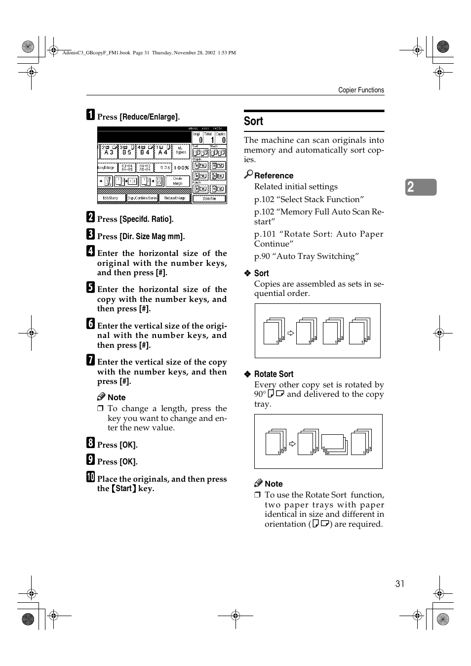 Sort | Lanier LD 035 User Manual | Page 46 / 135