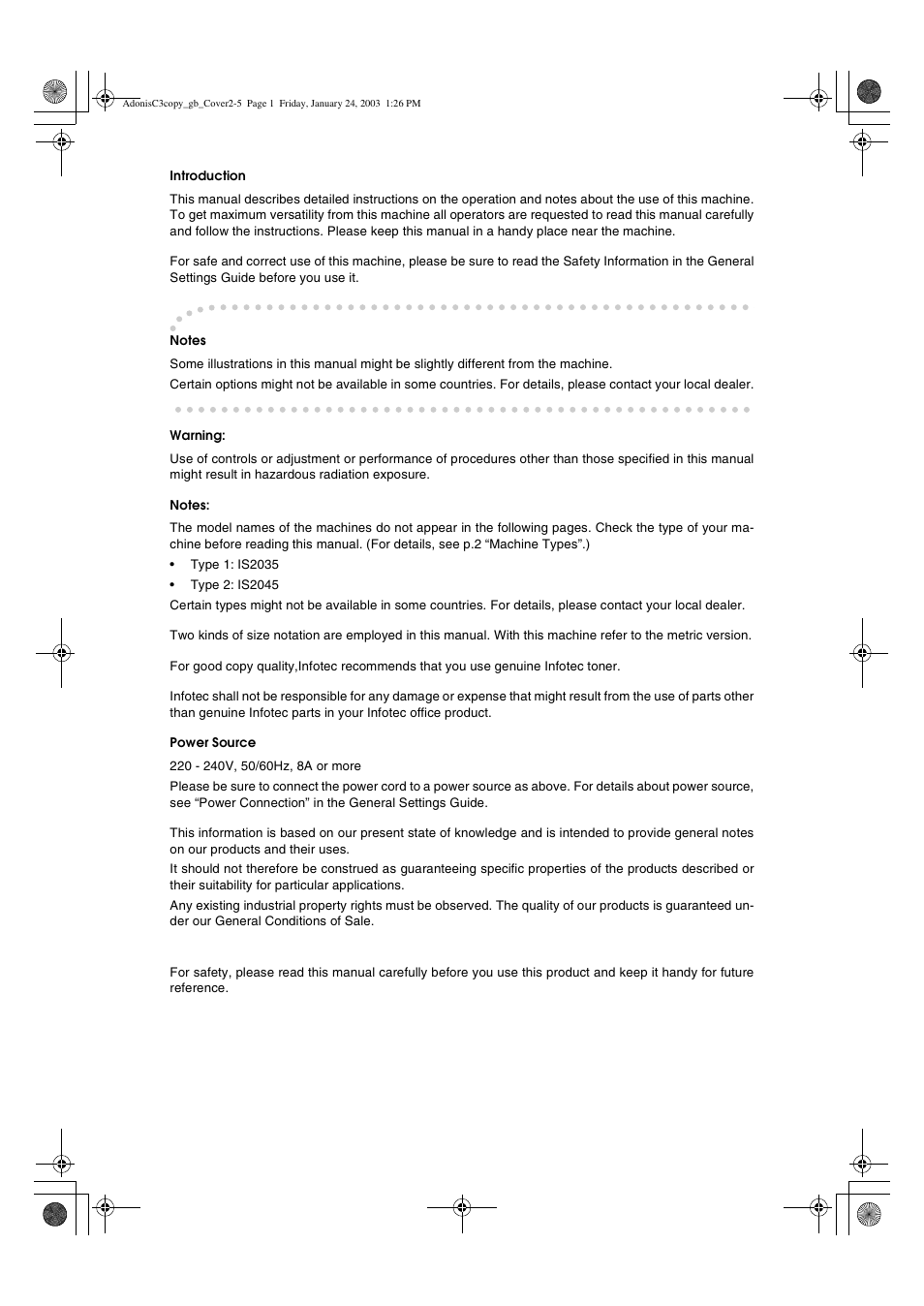 Lanier LD 035 User Manual | Page 6 / 135