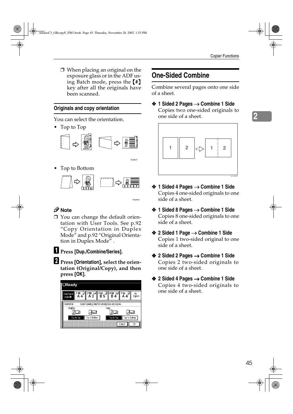One-sided combine | Lanier LD 035 User Manual | Page 60 / 135