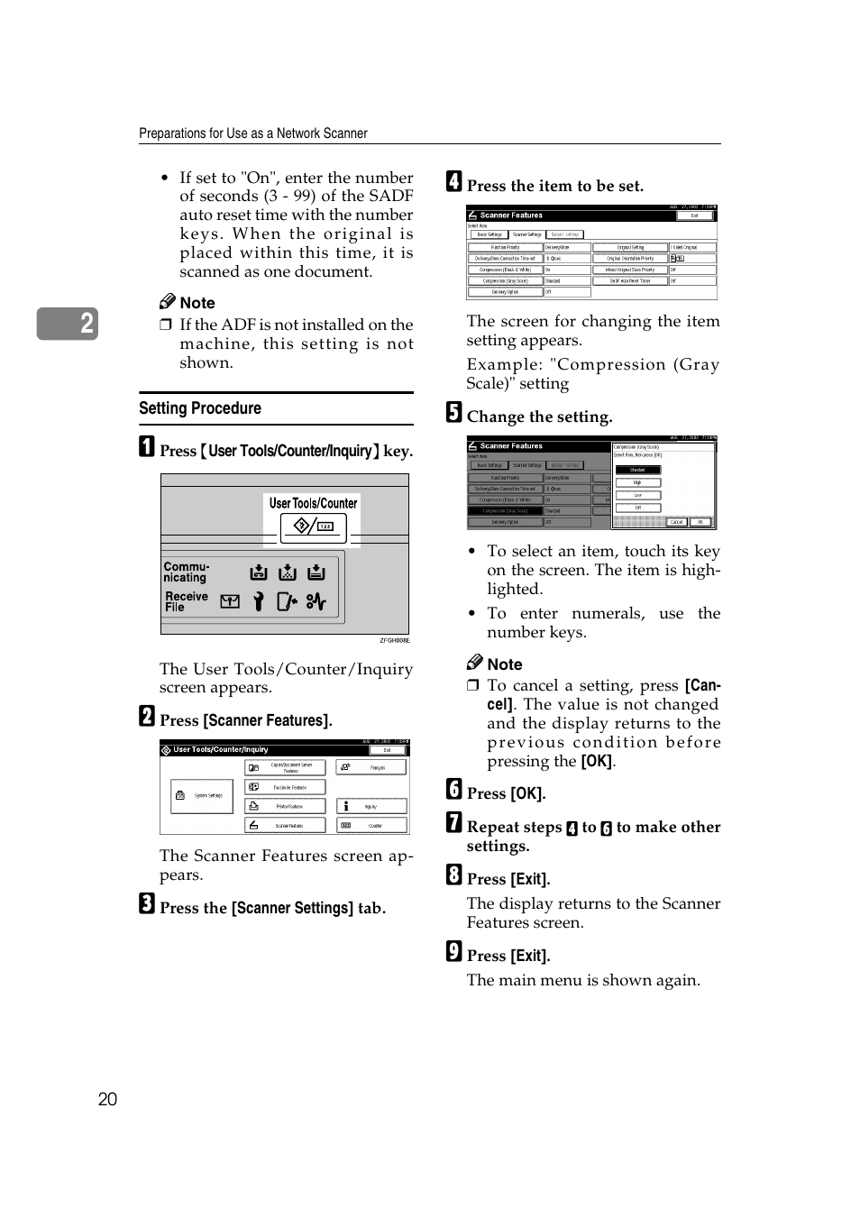 Setting procedure | Lanier 5622 User Manual | Page 28 / 88