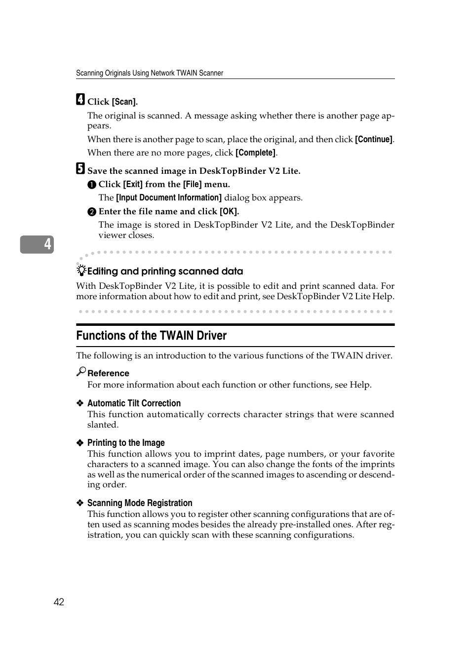 Functions of the twain driver | Lanier 5622 User Manual | Page 50 / 88