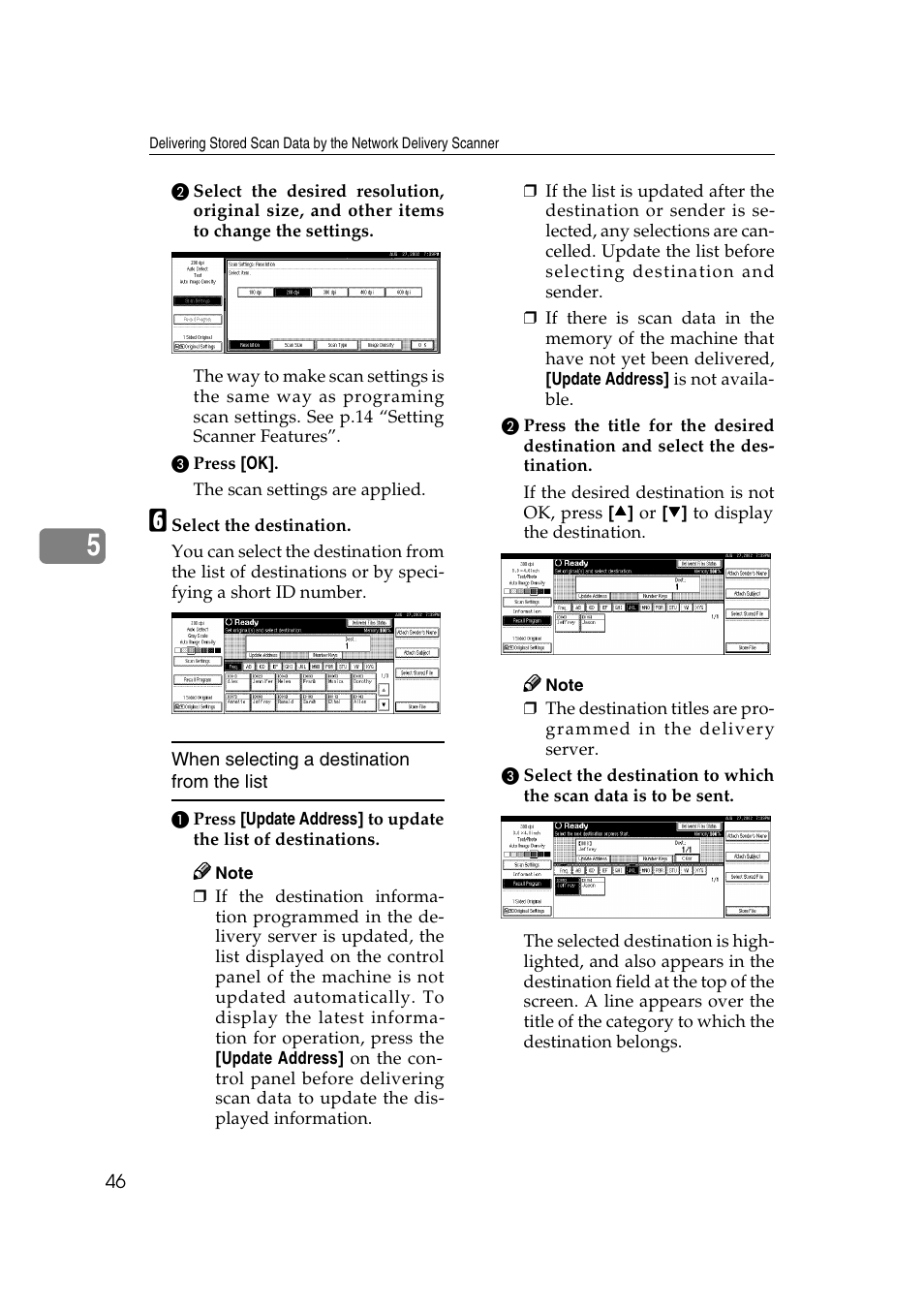 When selecting a destination from the list | Lanier 5622 User Manual | Page 54 / 88