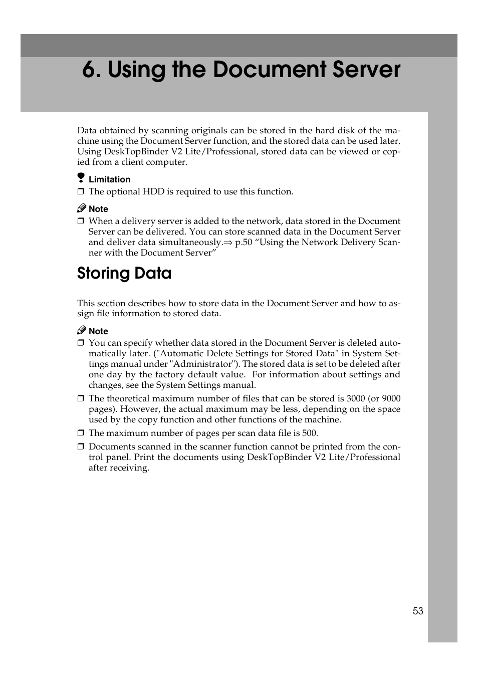 Using the document server, Storing data | Lanier 5622 User Manual | Page 61 / 88