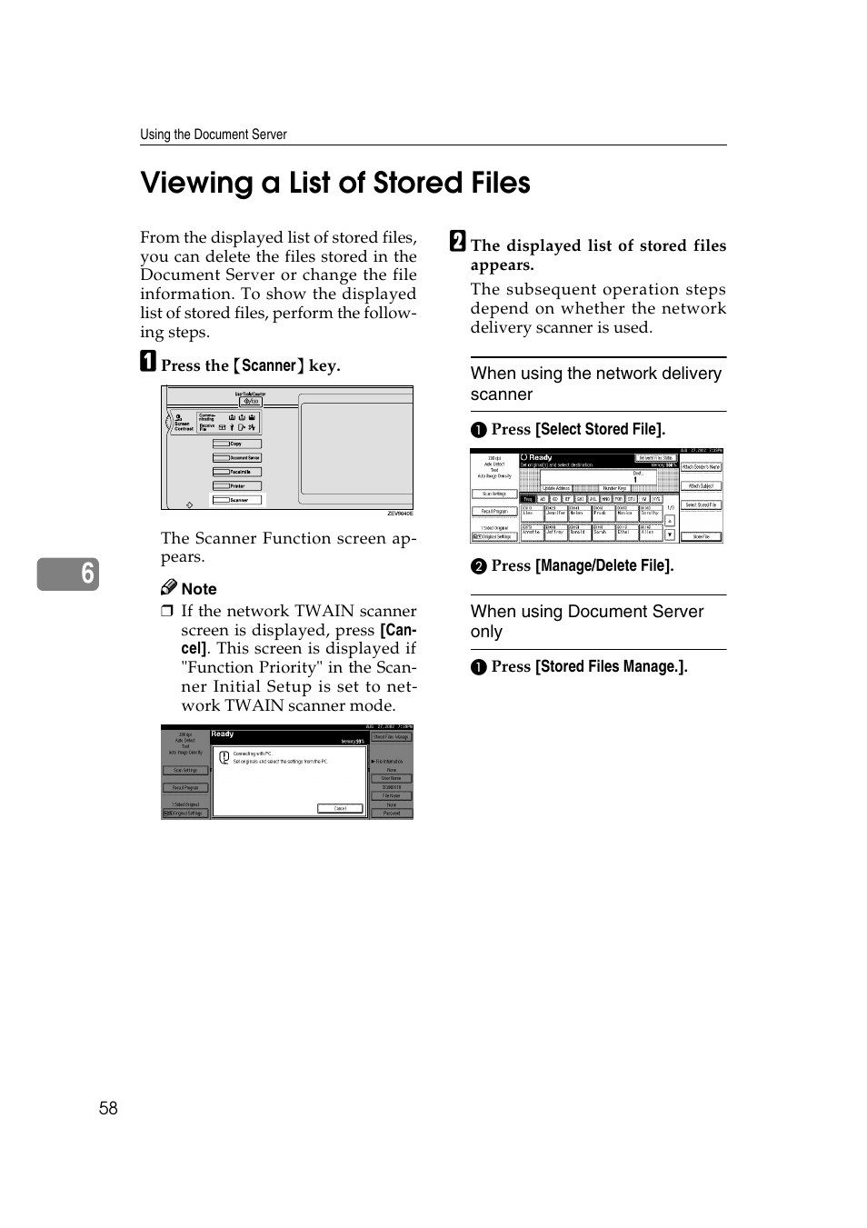 Viewing a list of stored files, 6viewing a list of stored files | Lanier 5622 User Manual | Page 66 / 88