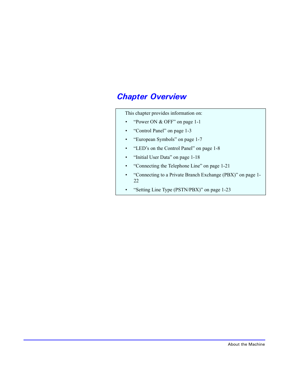 Chapter overview | Lanier 5415MFD User Manual | Page 10 / 258