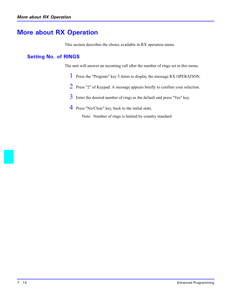 More about rx operation, Setting no. of rings, More about rx operation -14 | Setting no. of rings -14 | Lanier 5415MFD User Manual | Page 130 / 258