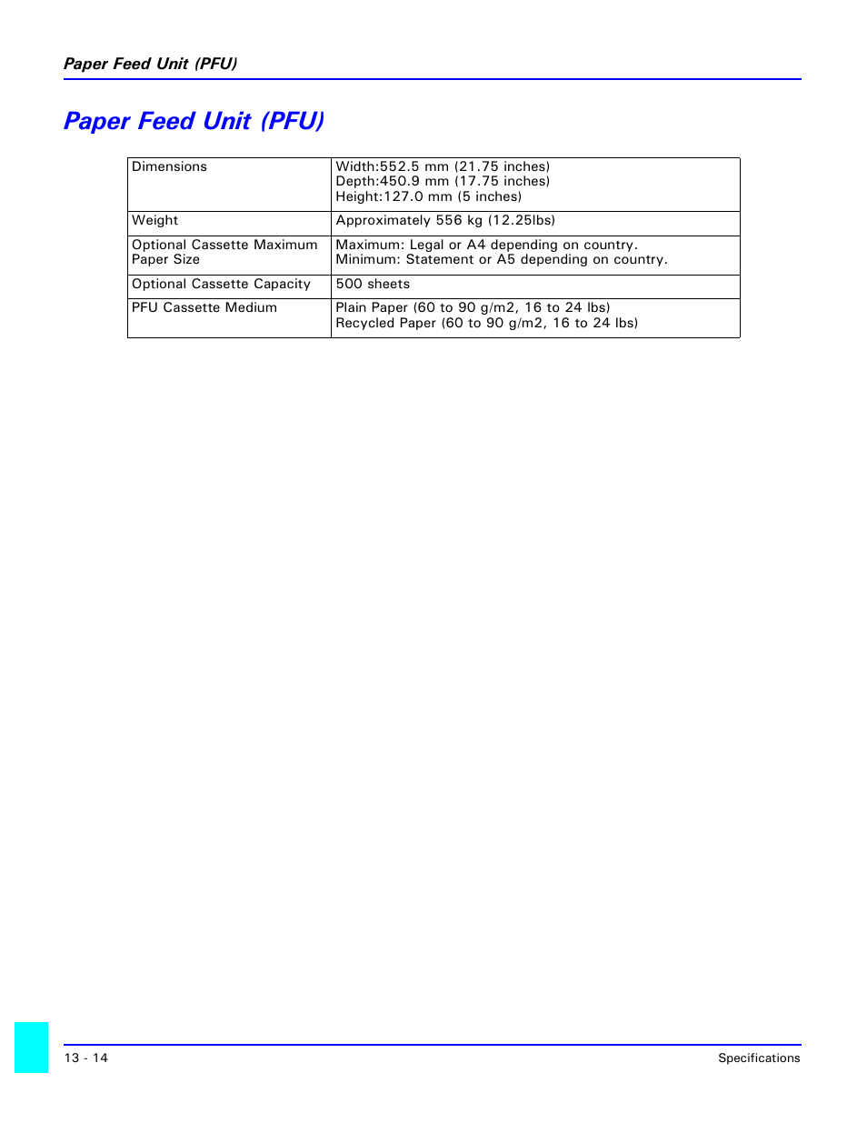 Paper feed unit (pfu), Paper feed unit (pfu) -14 | Lanier 5415MFD User Manual | Page 240 / 258