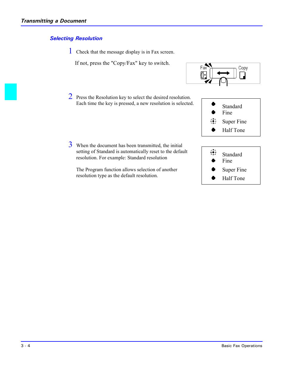 Selecting resolution | Lanier 5415MFD User Manual | Page 52 / 258