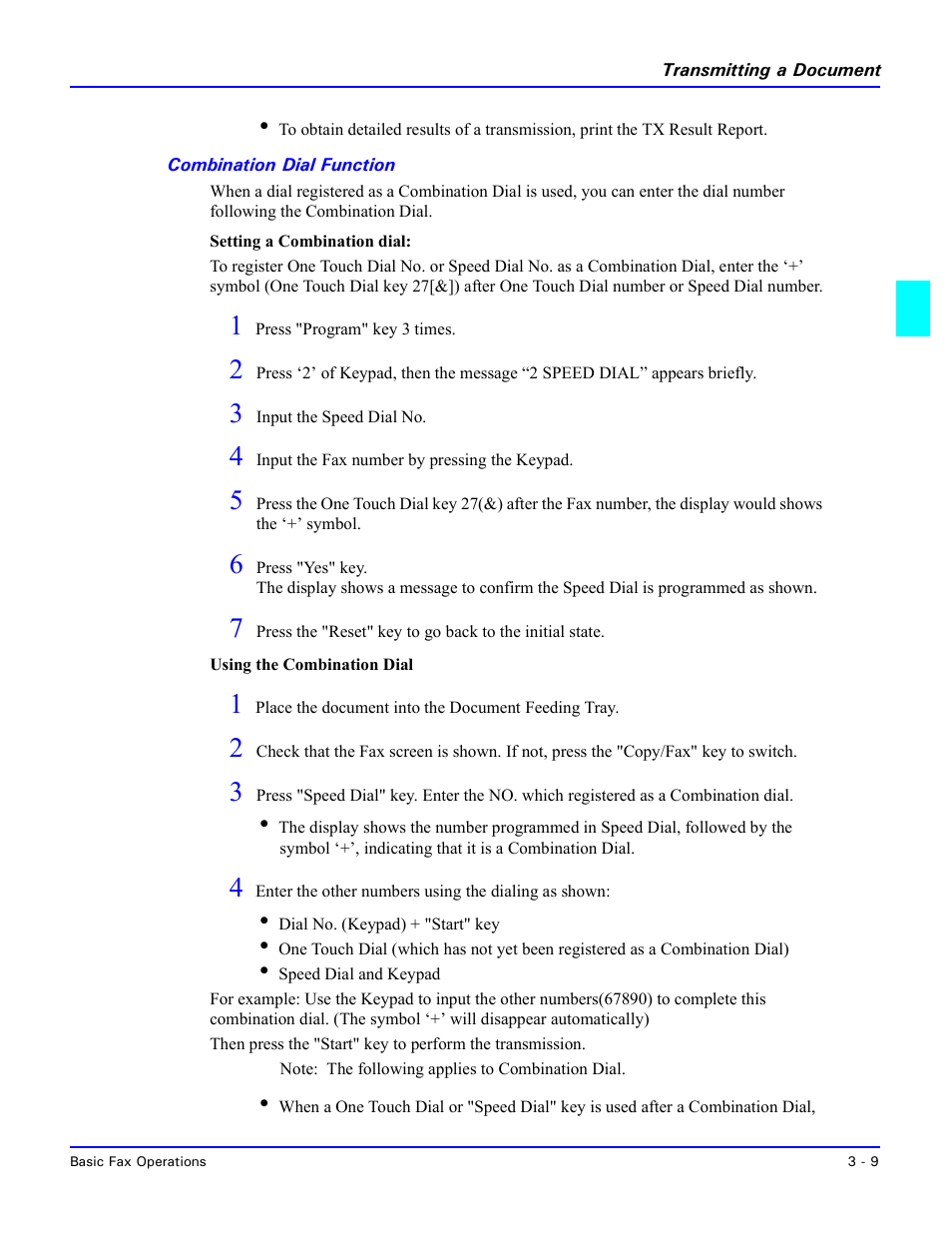 Combination dial function | Lanier 5415MFD User Manual | Page 57 / 258