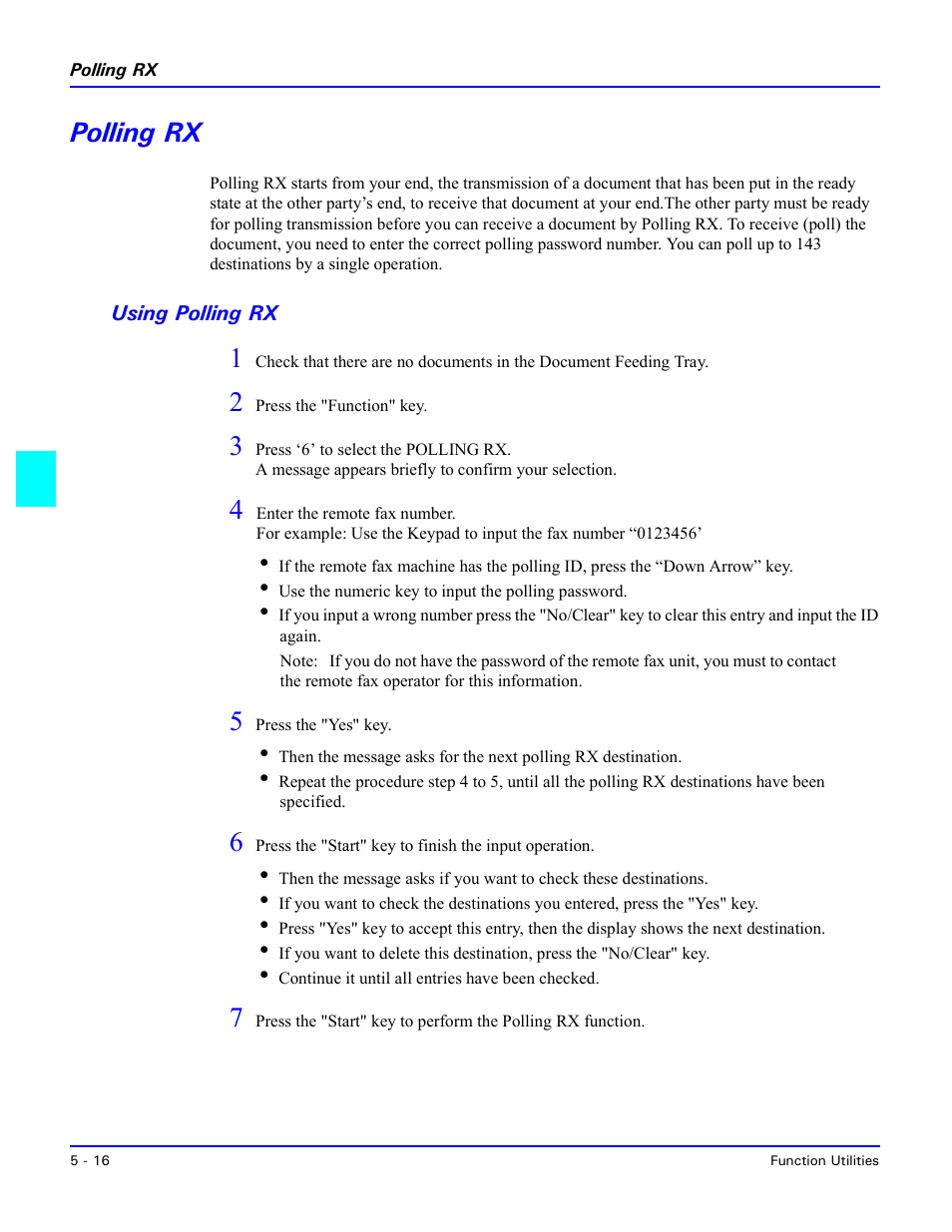 Polling rx, Using polling rx, Polling rx -16 | Using polling rx -16 | Lanier 5415MFD User Manual | Page 90 / 258