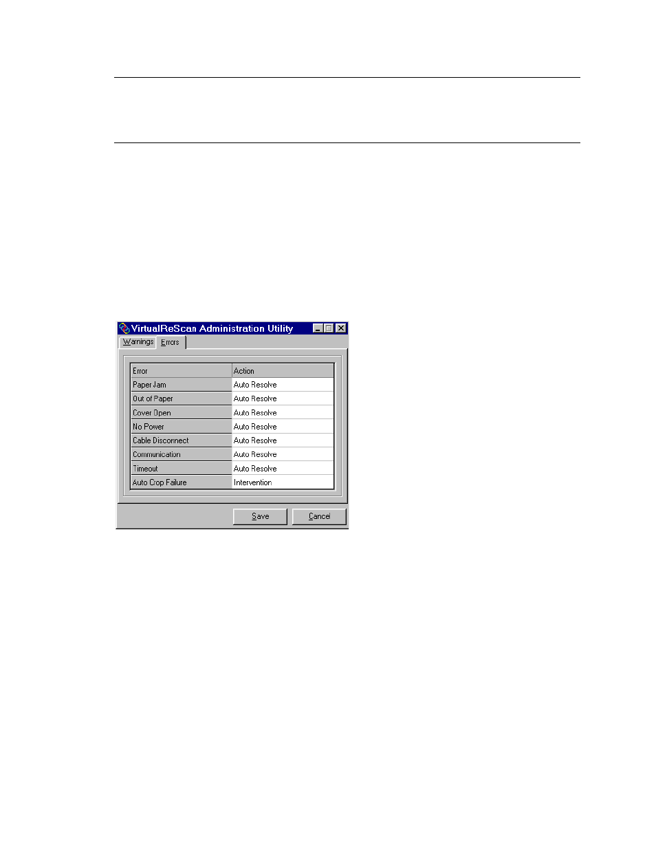 Errors tab | Lanier IS450DE User Manual | Page 20 / 47