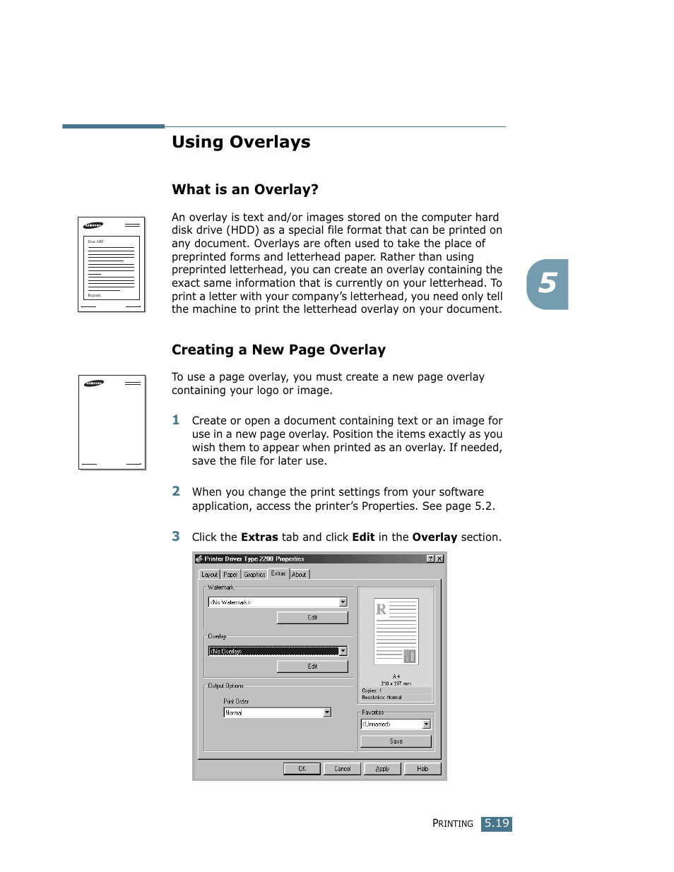 Using overlays, What is an overlay, Creating a new page overlay | Lanier LF215 User Manual | Page 124 / 196