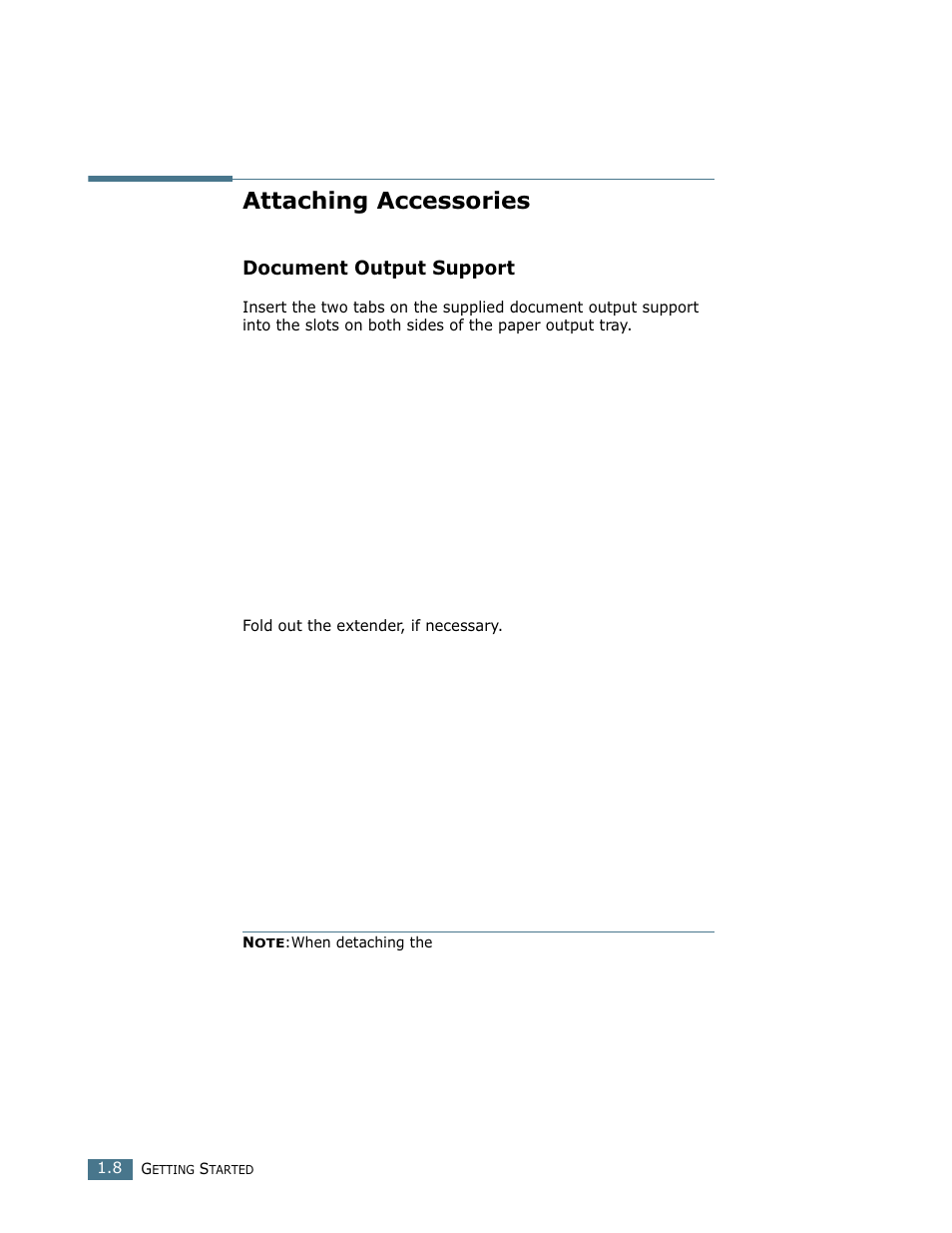 Attaching accessories, Document output support | Lanier LF215 User Manual | Page 23 / 196