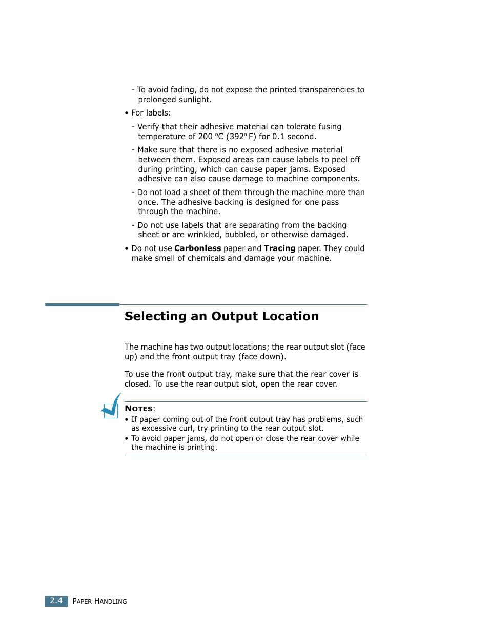 Selecting an output location | Lanier LF215 User Manual | Page 53 / 196