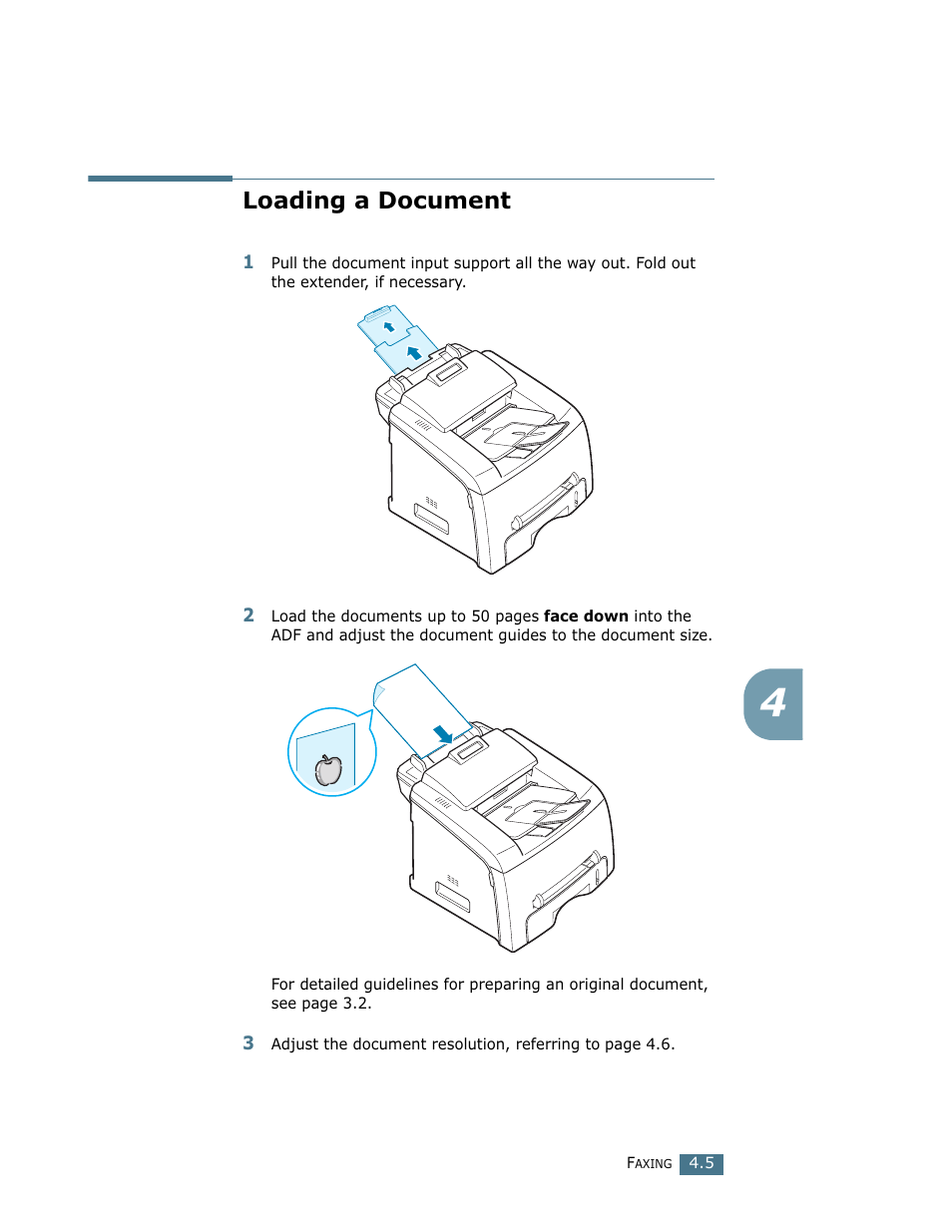 Loading a document | Lanier LF215 User Manual | Page 72 / 196