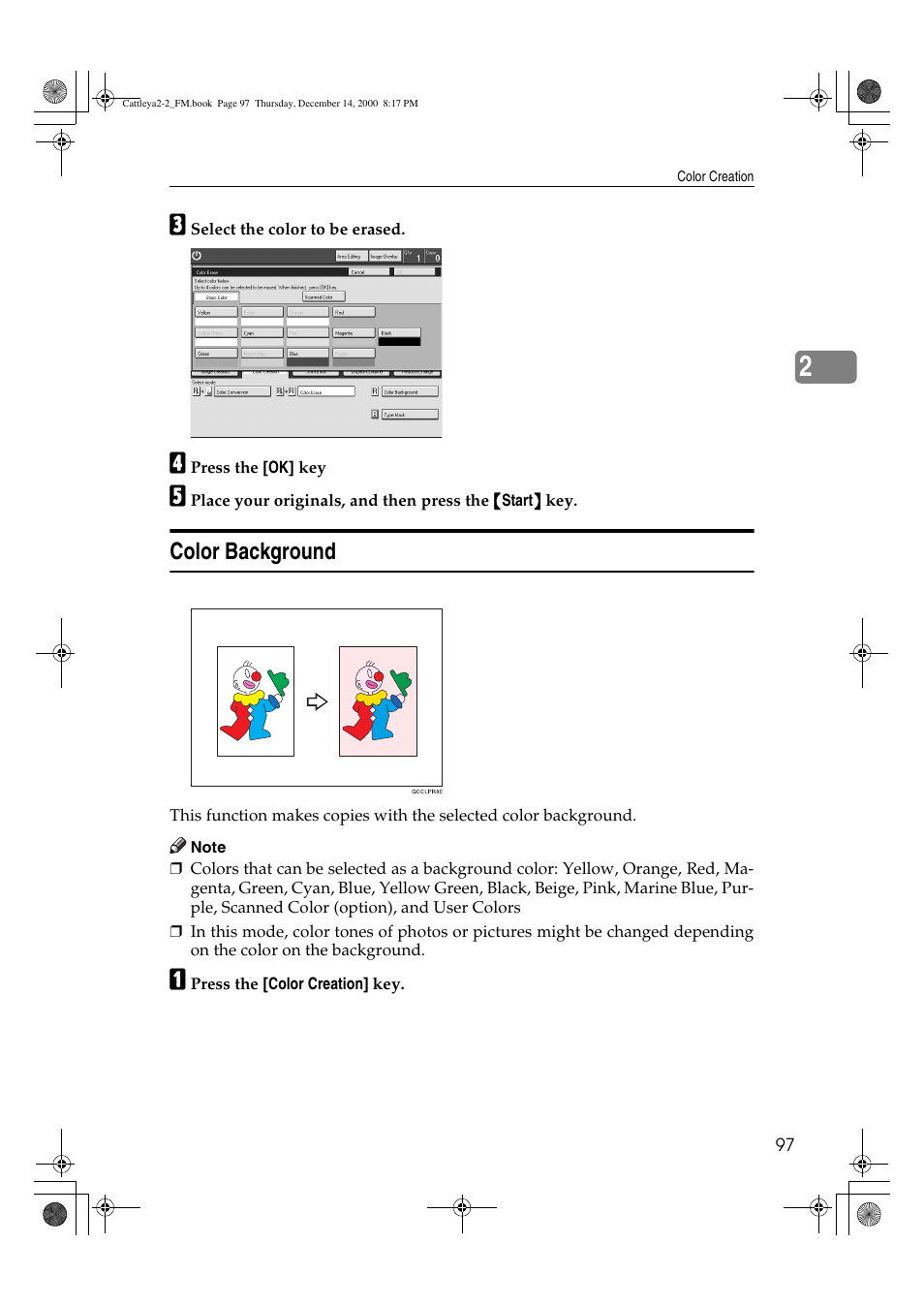 Color background | Lanier 5813 User Manual | Page 113 / 264