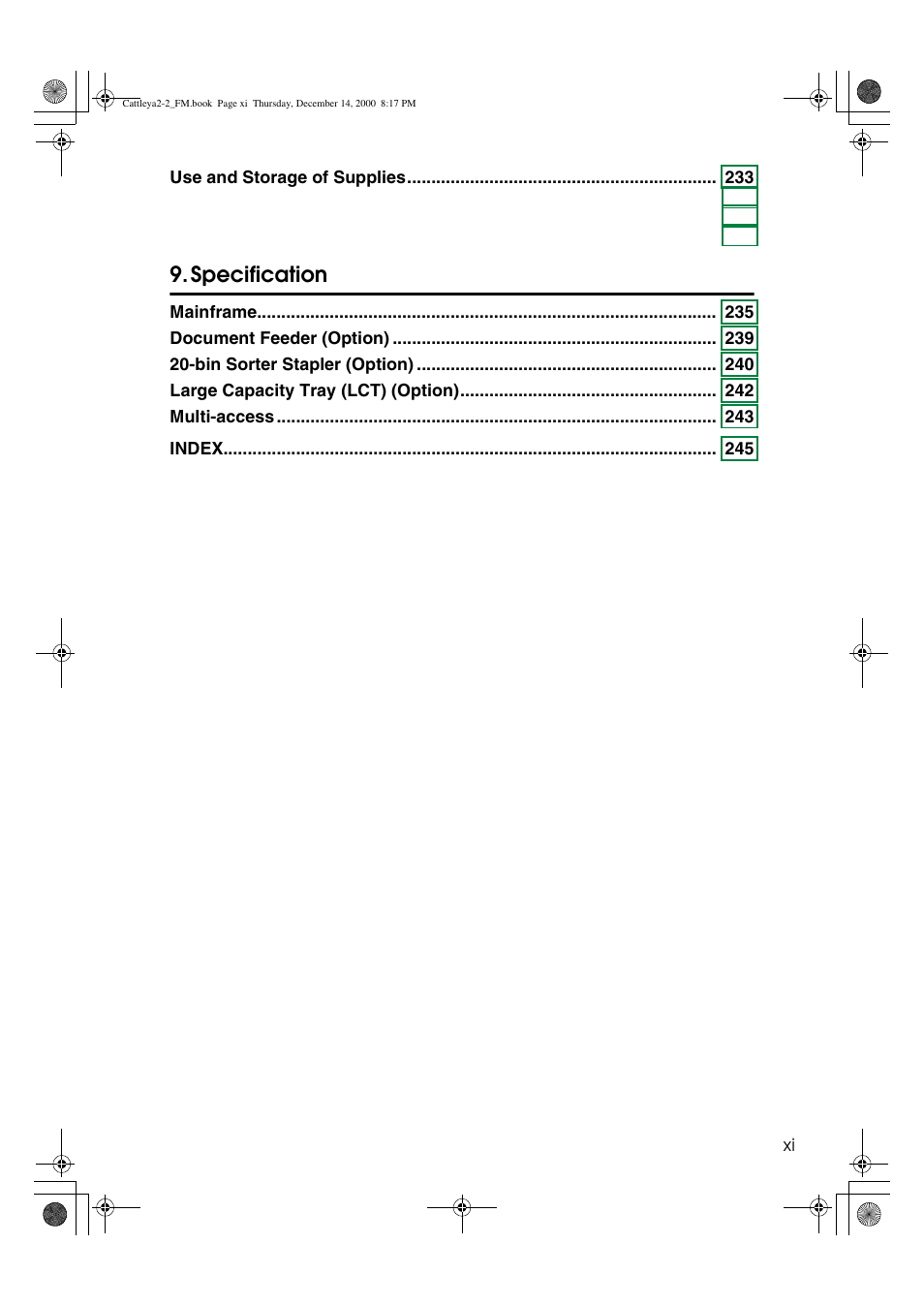 Specification | Lanier 5813 User Manual | Page 15 / 264