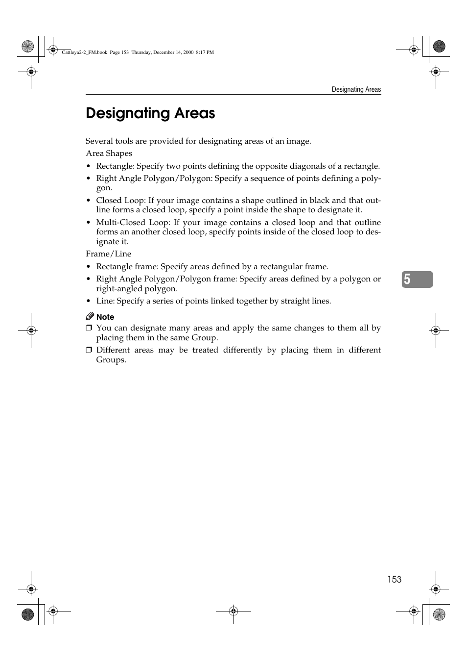 Designating areas, 5designating areas | Lanier 5813 User Manual | Page 169 / 264