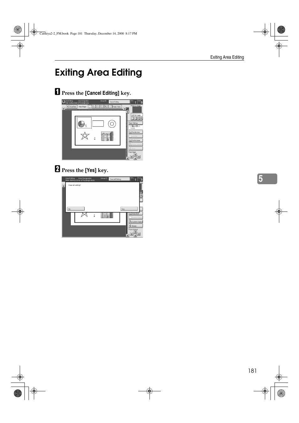 Exiting area editing, 5exiting area editing | Lanier 5813 User Manual | Page 197 / 264