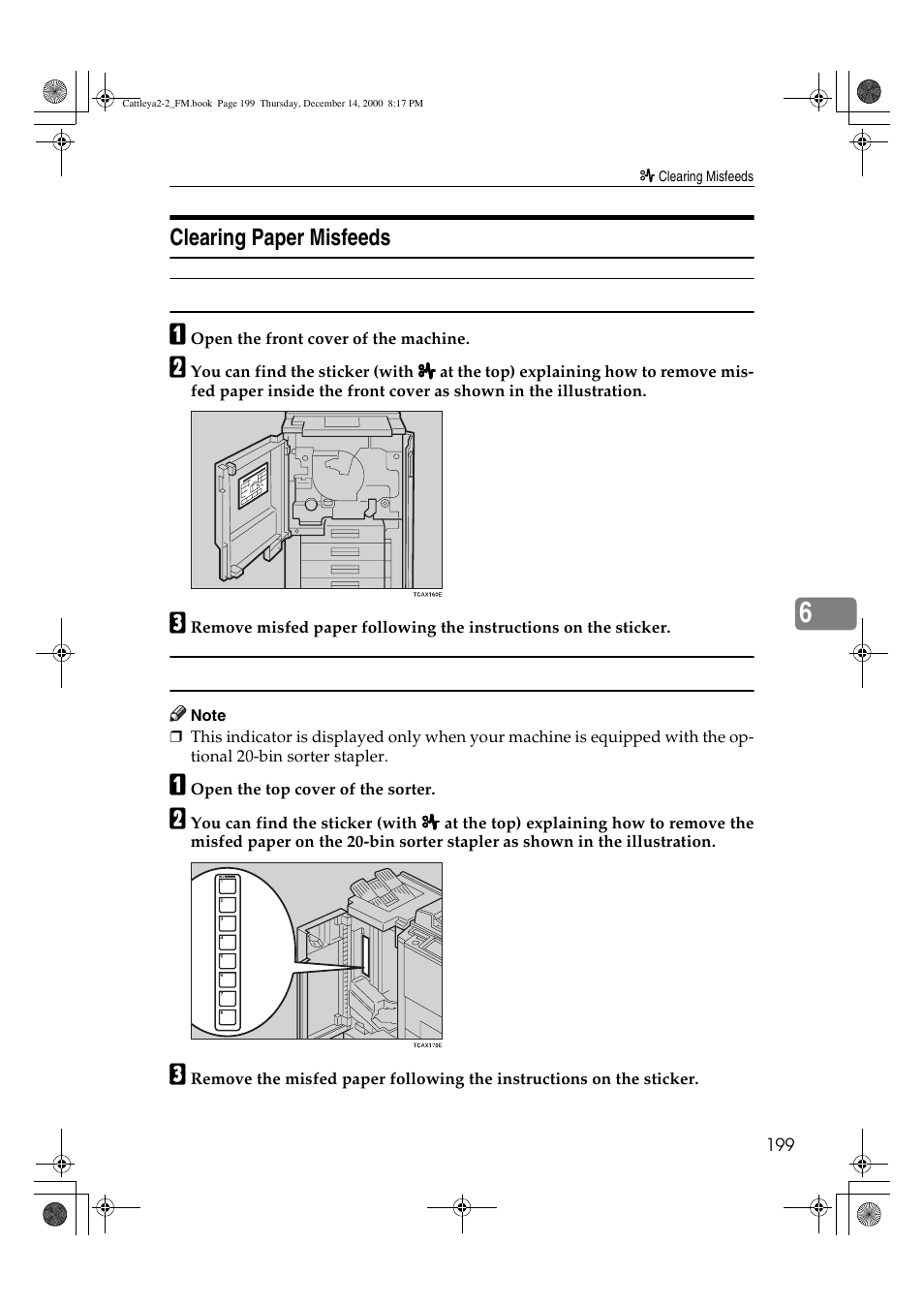 Clearing paper misfeeds | Lanier 5813 User Manual | Page 215 / 264