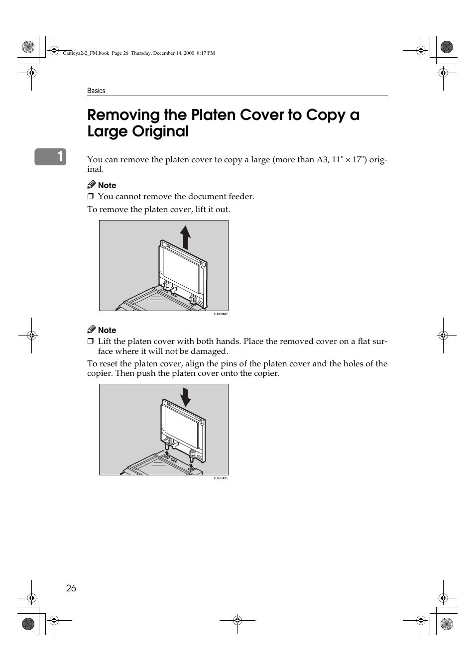 Removing the platen cover to copy a large original | Lanier 5813 User Manual | Page 42 / 264