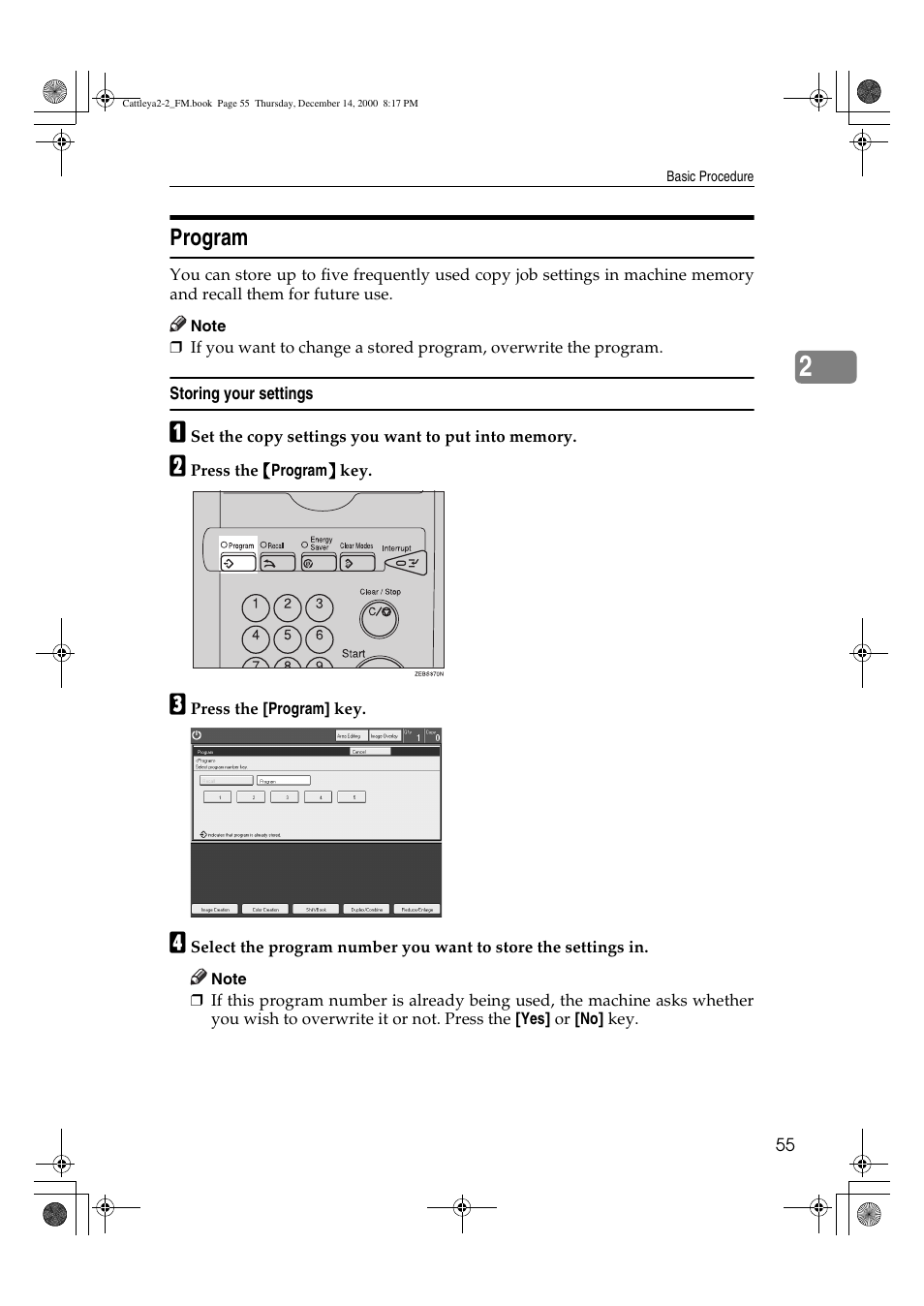 Program | Lanier 5813 User Manual | Page 71 / 264